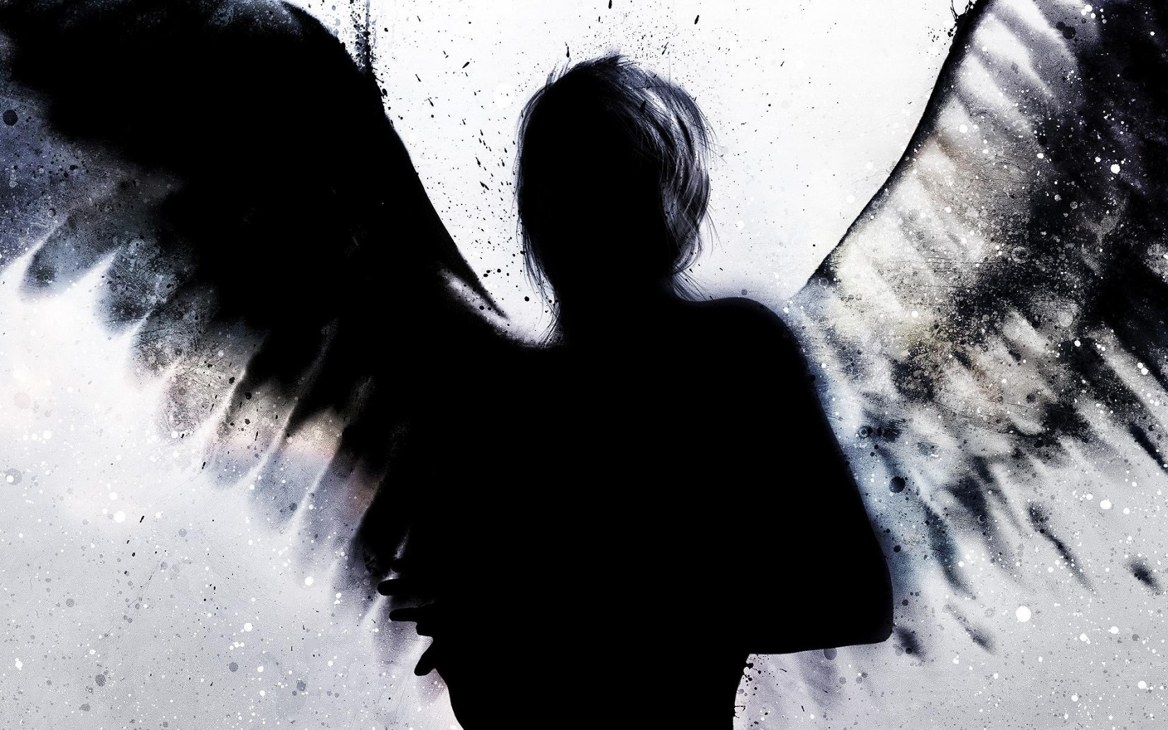 wings, silhouette, grunge, HD Wallpaper
