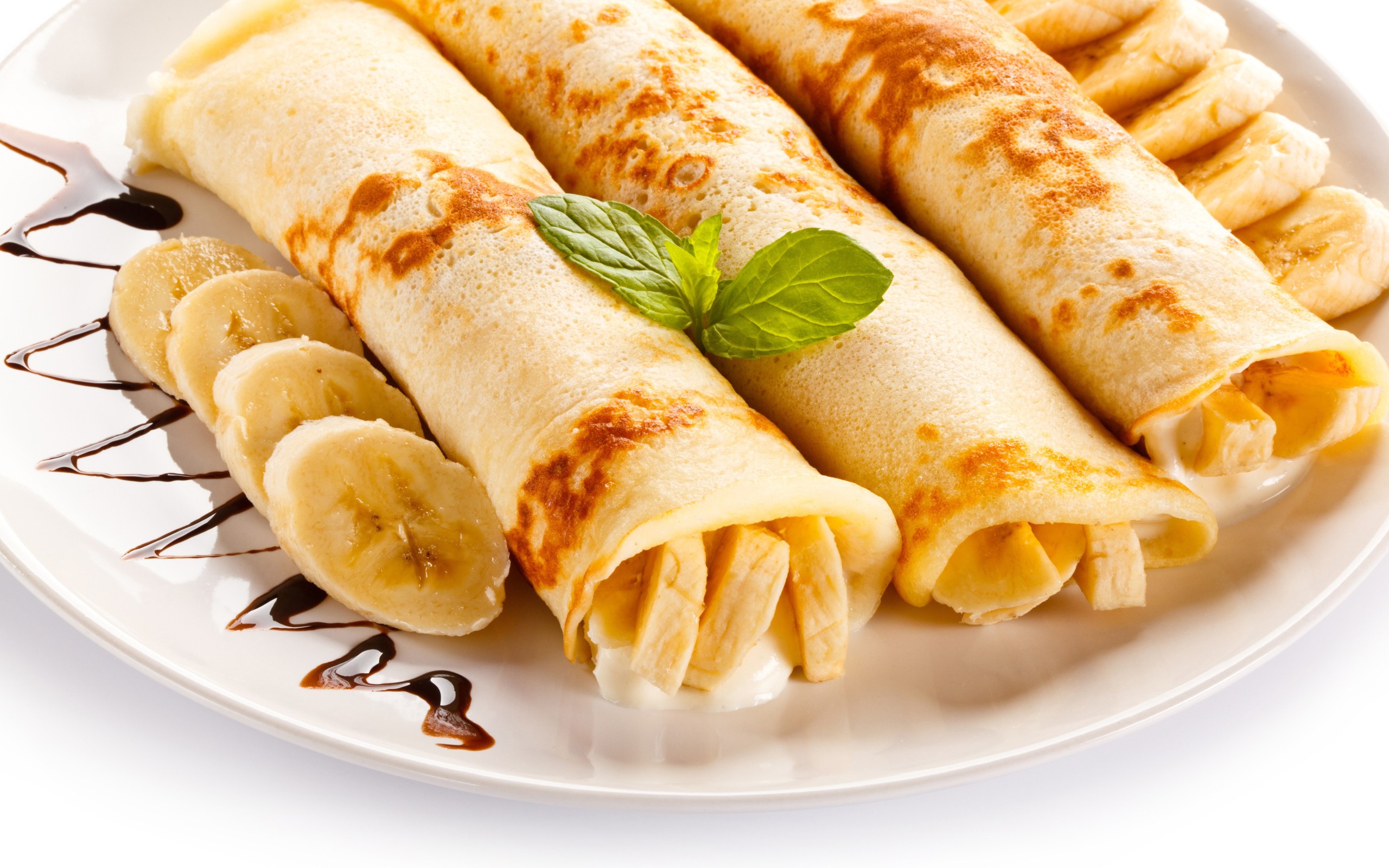 food, bananas, pancakes, crepes, HD Wallpaper