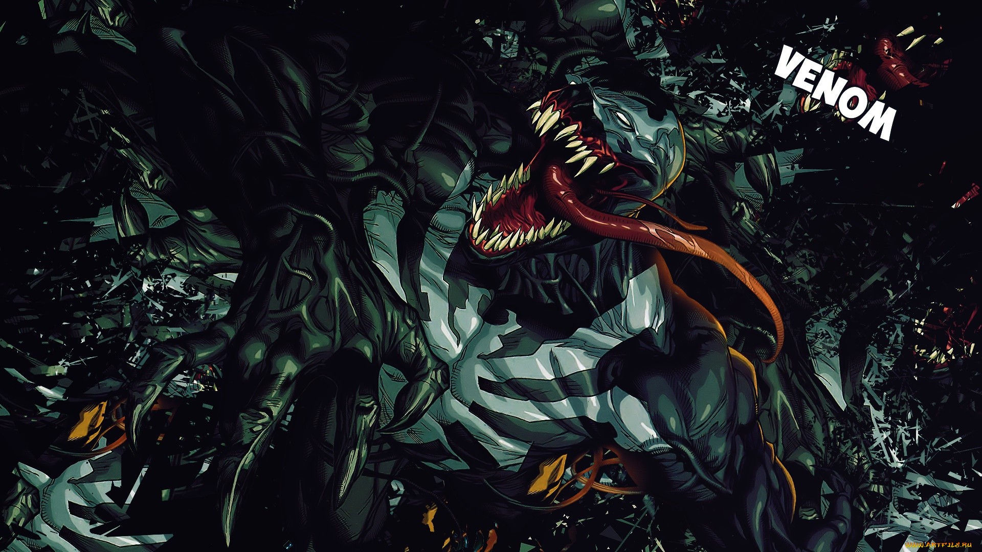 Venom, creature, artwork, HD Wallpaper