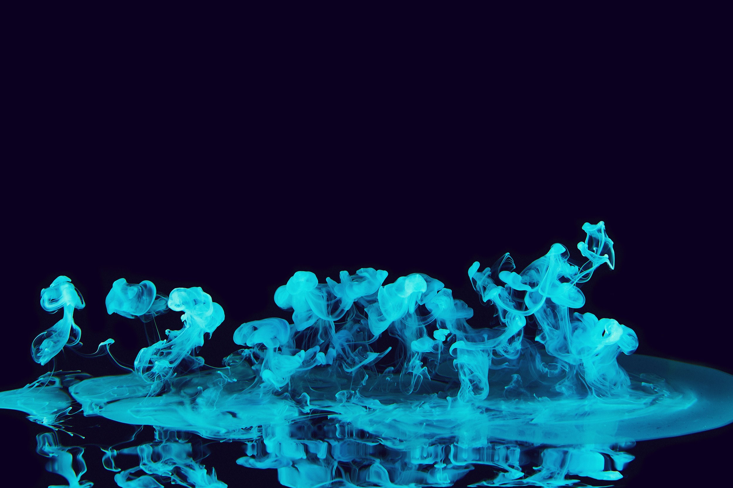 liquid, simple background, upside down, ink, smoke, cyan, HD Wallpaper