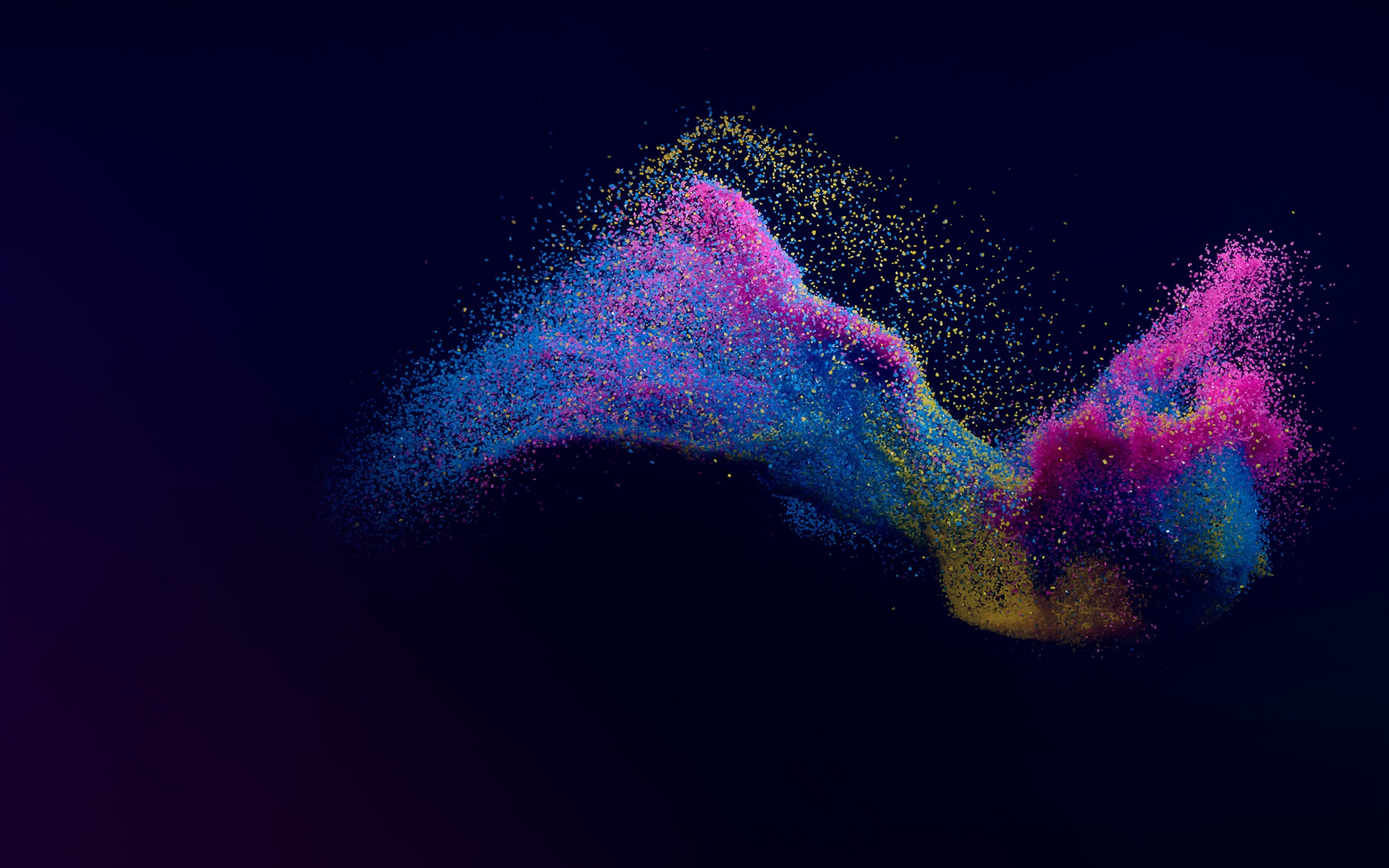 colorful, vibrant, digital, blue, pink, yellow, green, HD Wallpaper