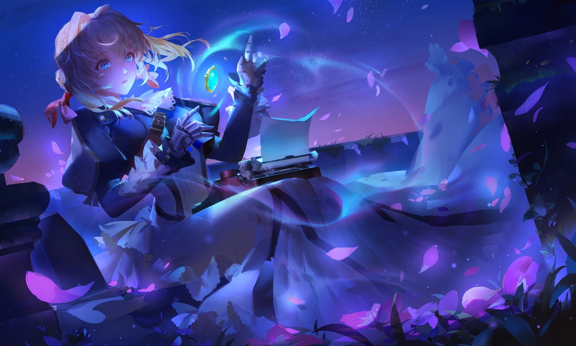 artwork, magic, Violet Evergarden, HD Wallpaper