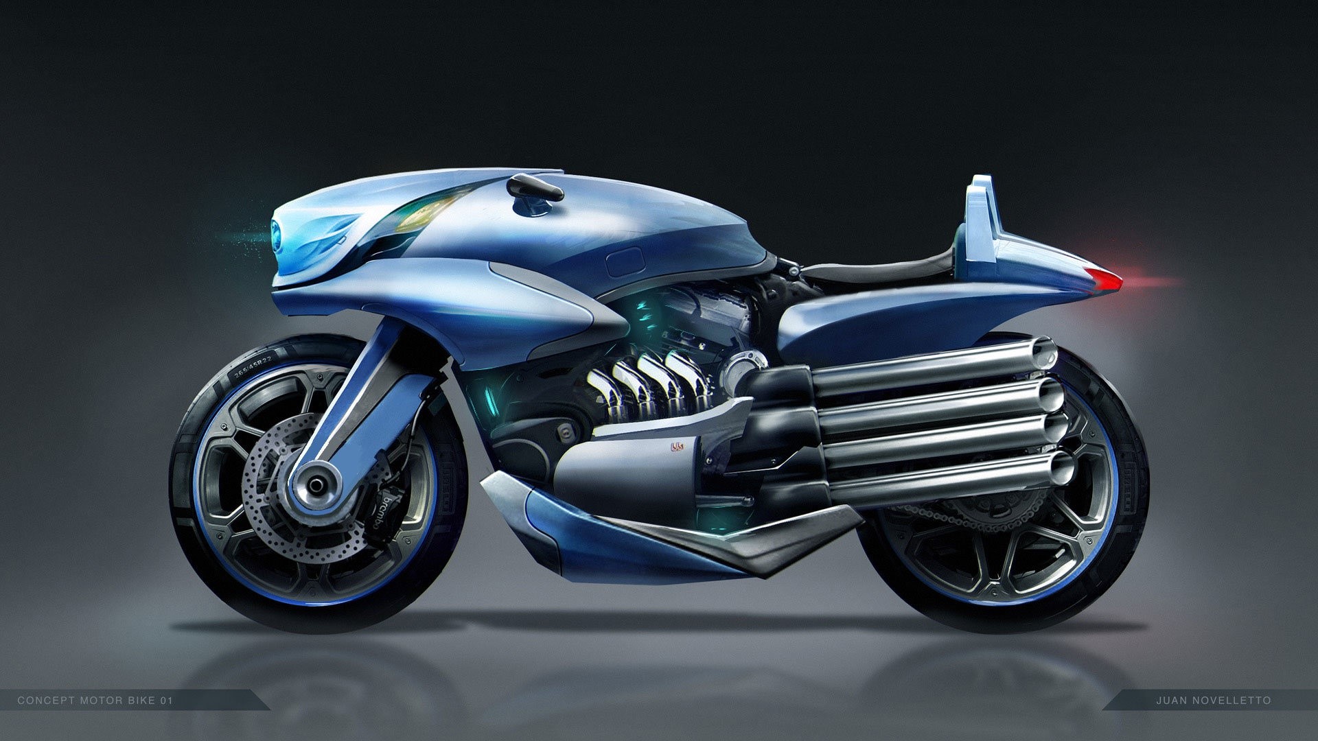 futuristic, motorcycle, vehicle, digital art, HD Wallpaper