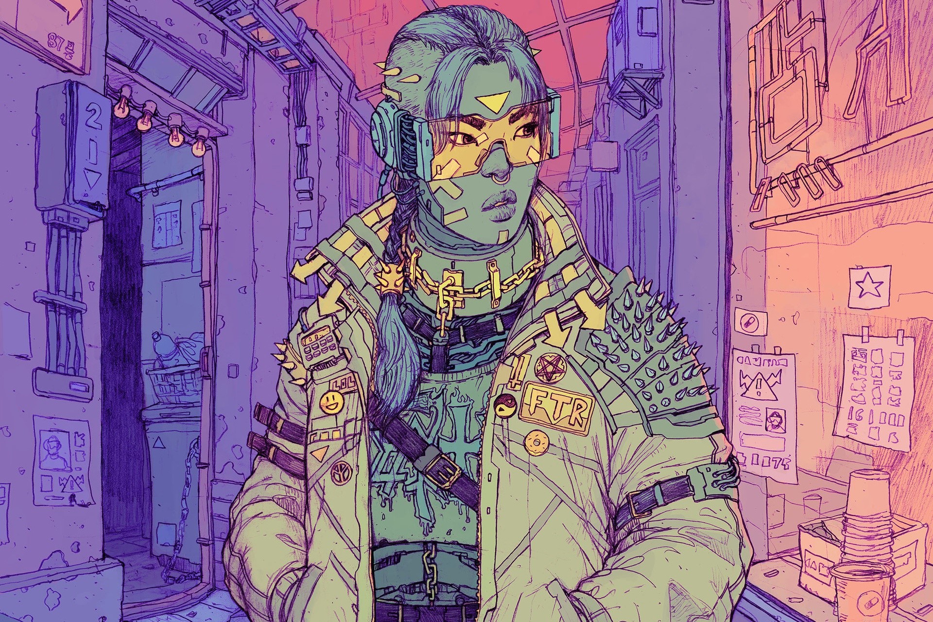 artwork, cyberpunk, science fiction, futuristic, HD Wallpaper