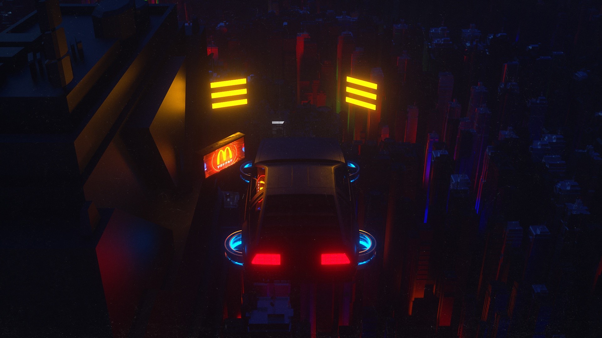 dark, DeLorean, digital art, car, vehicle, futuristic, HD Wallpaper