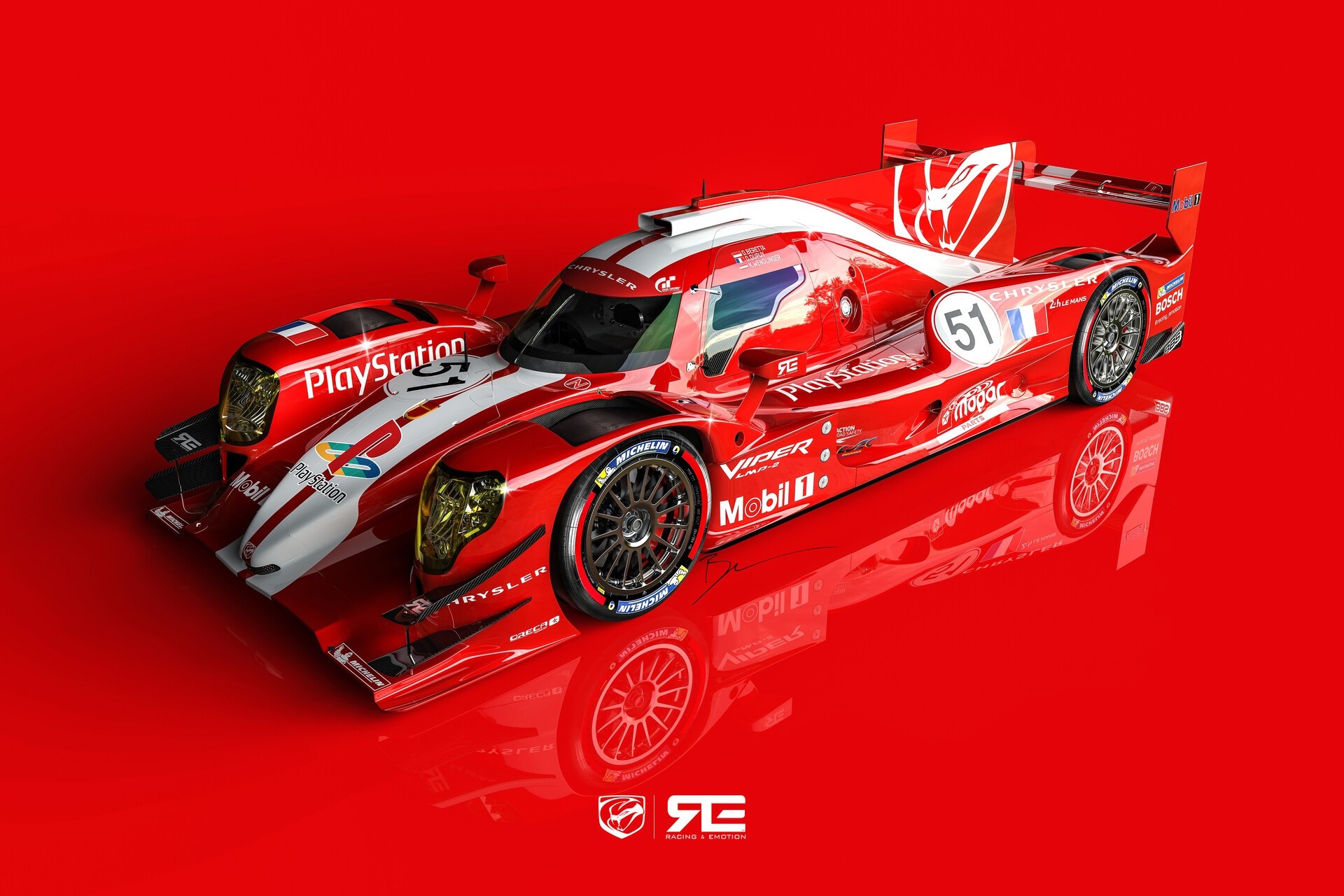 red background, digital art, car, vehicle, Benoit Fraylon, high angle, HD Wallpaper