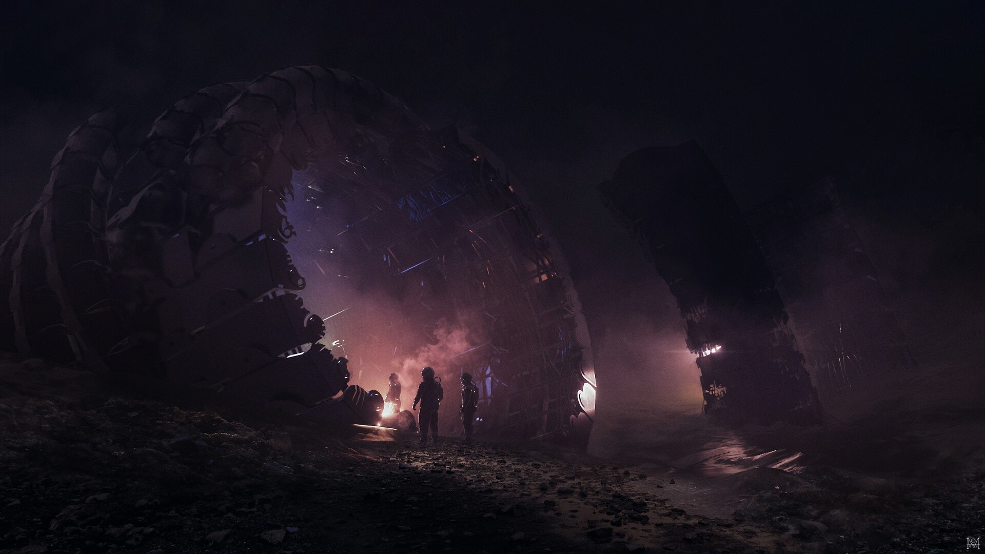 science fiction, dark, artwork, digital art, HD Wallpaper