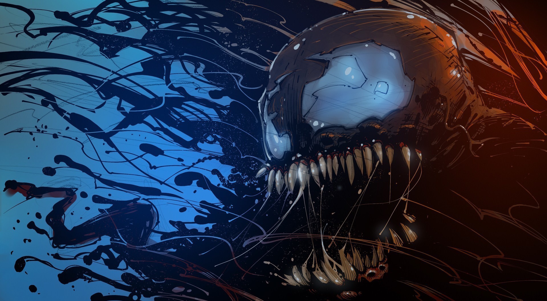 artwork, Venom, creature, HD Wallpaper