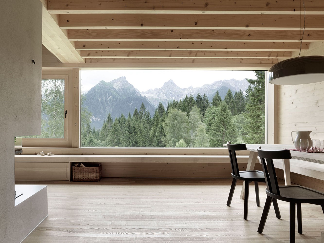 window, interior, landscape, chair, HD Wallpaper