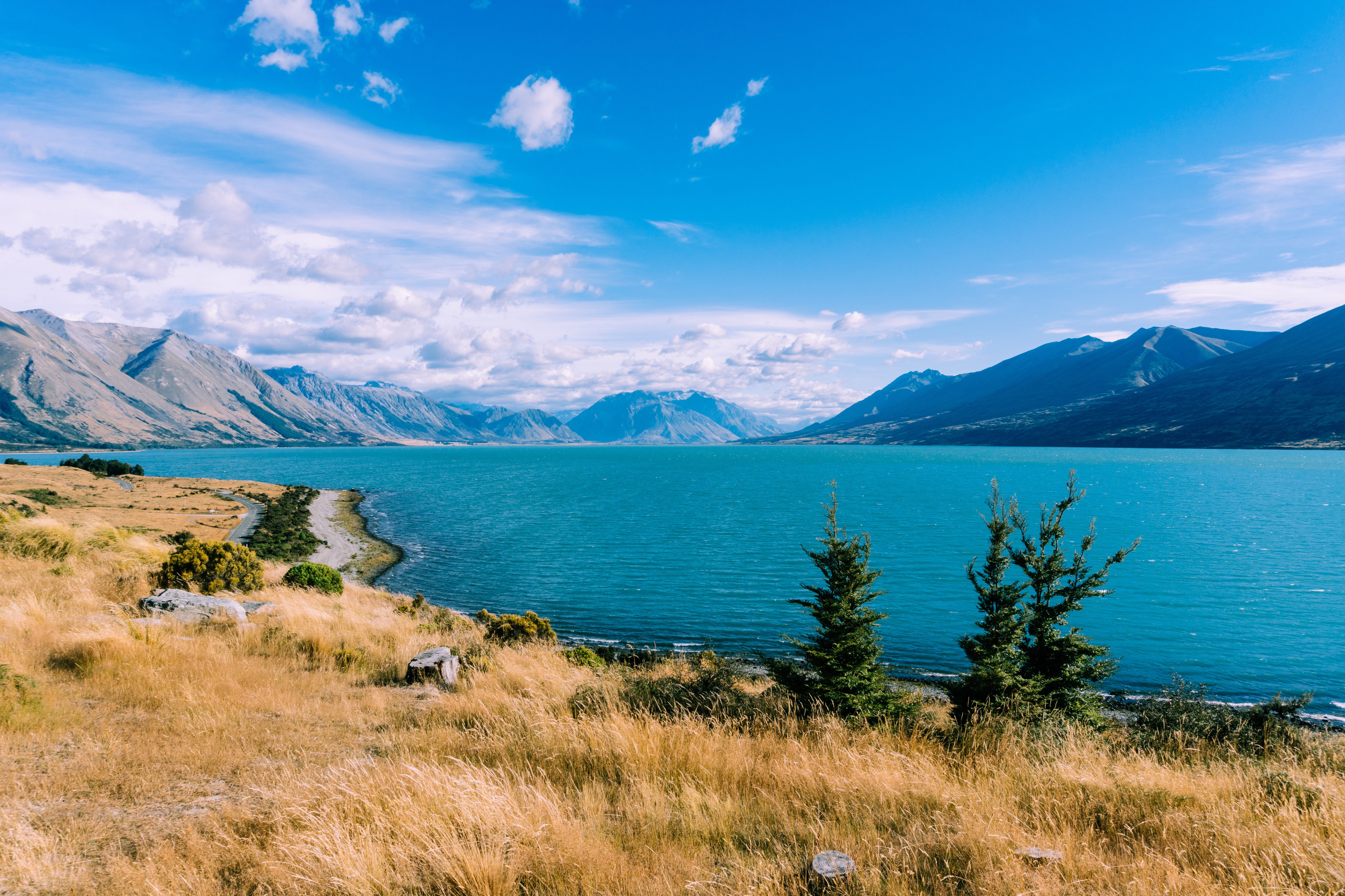 landscape, nature, New Zealand, mountains, lake, HD Wallpaper