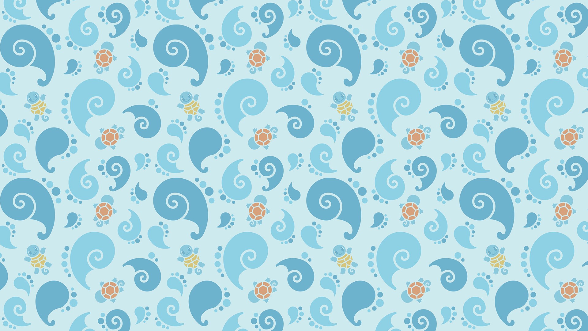 Pokémon, tile, cartoon, pattern, blue, HD Wallpaper