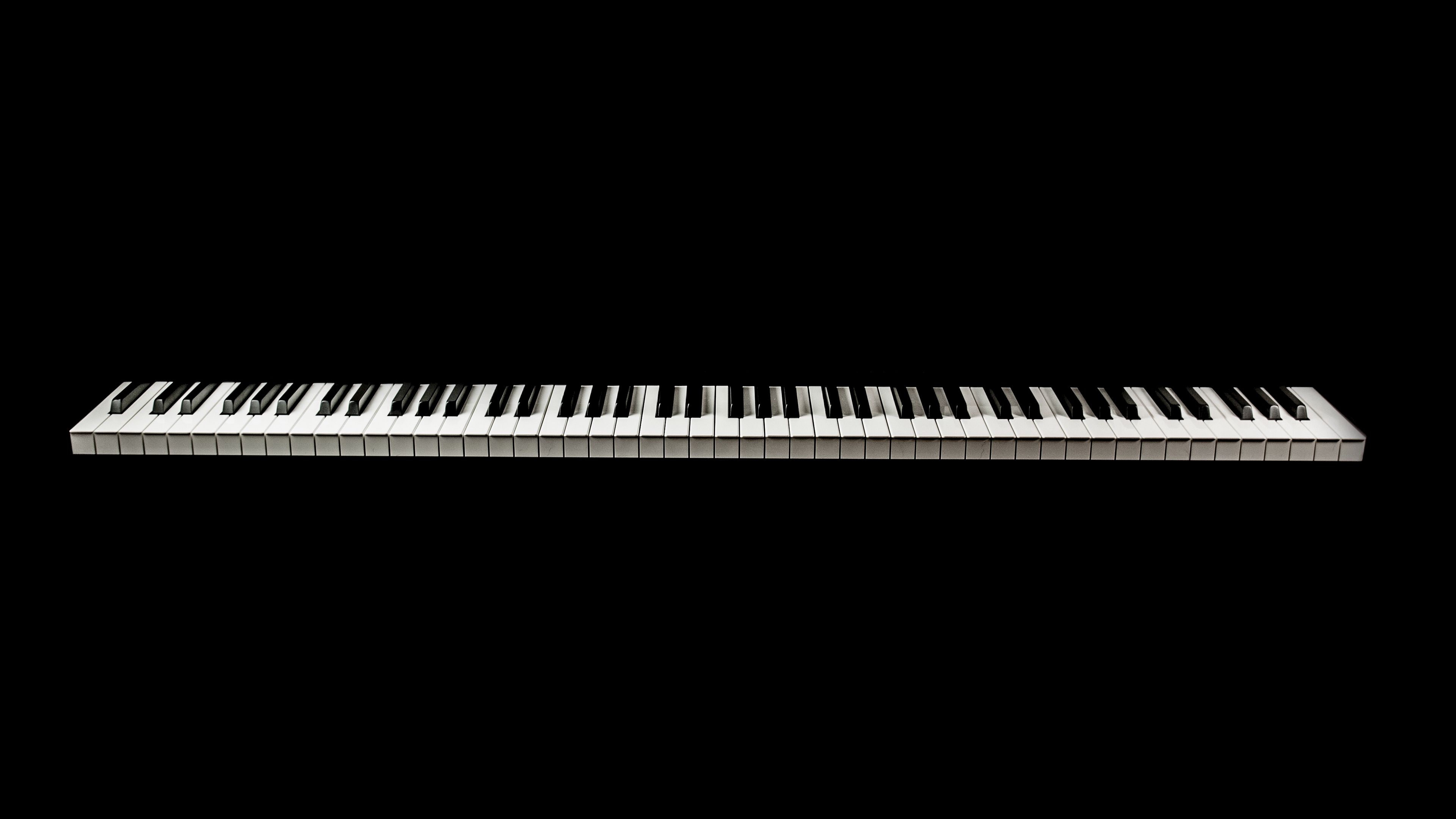 piano, keys, bw, minimalism, 4k, HD Wallpaper