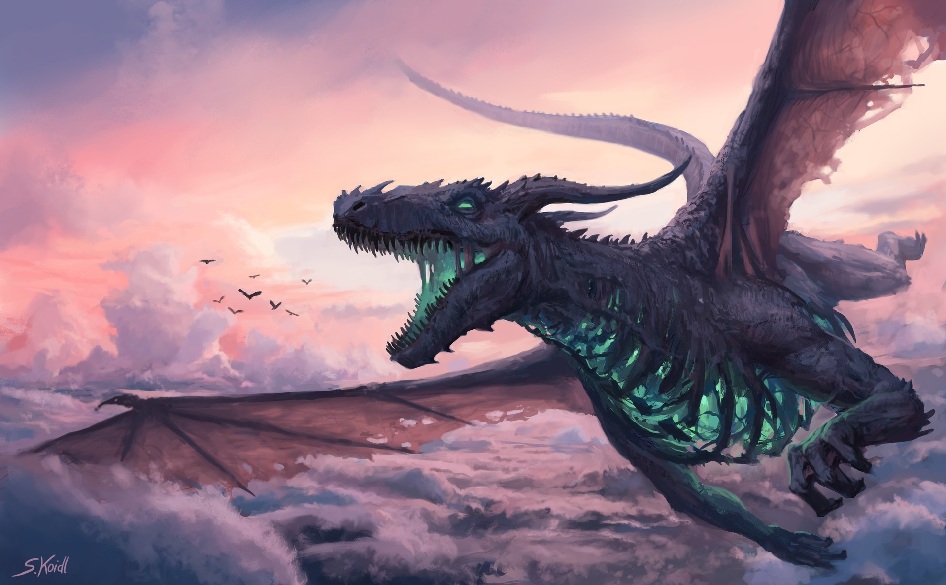 dragon, creature, artwork, fantasy art, HD Wallpaper