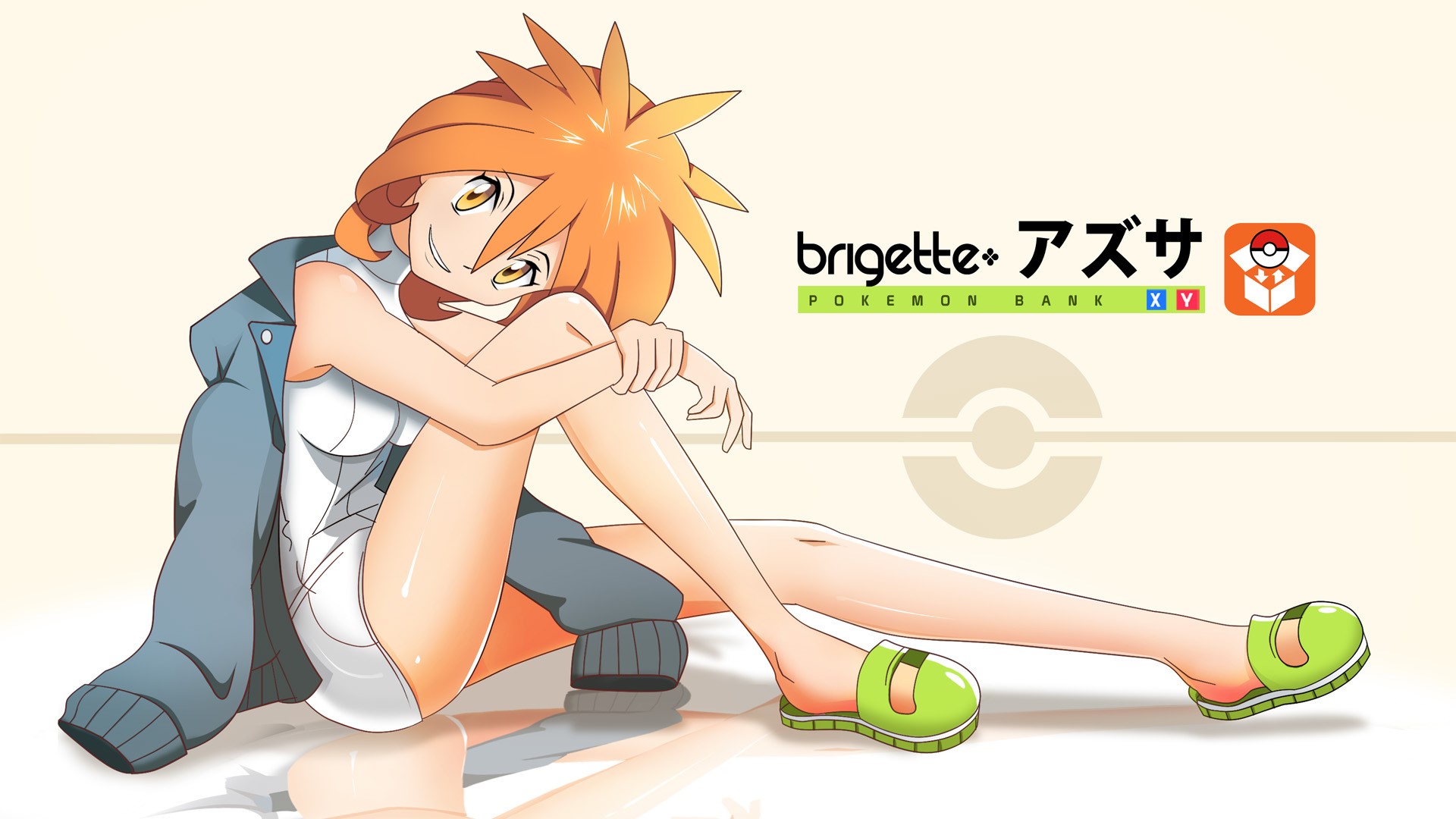 anime, anime girls, simple background, legs, smiling, yellow eyes, HD Wallpaper
