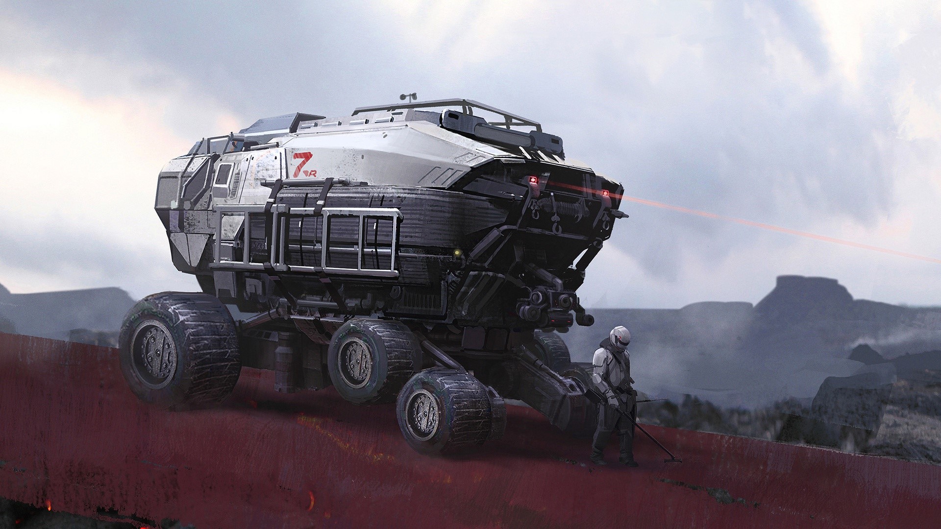 futuristic, vehicle, artwork, HD Wallpaper