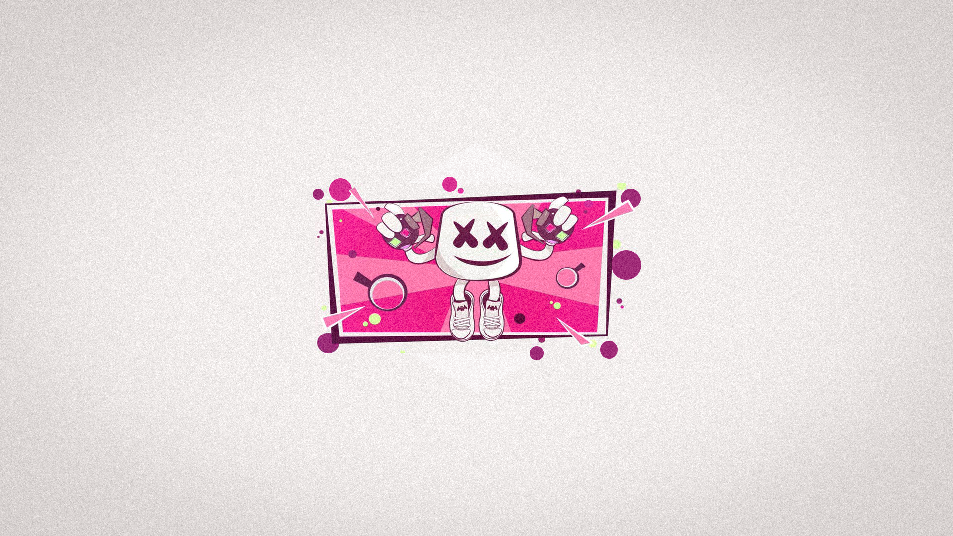 Marshmello, Fortnite, concerts, Marshmallow Man, pink clouds, white, HD Wallpaper