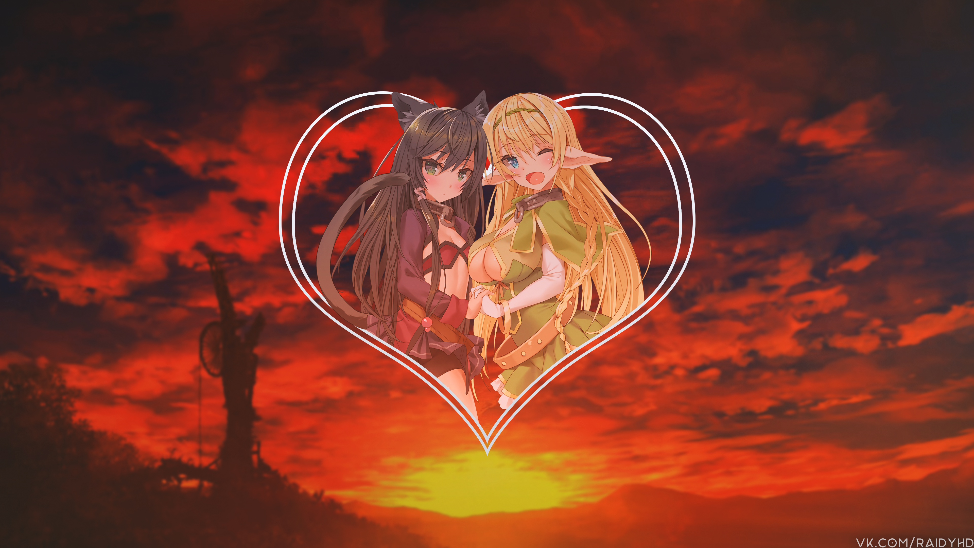 anime, anime girls, picture-in-picture, HD Wallpaper
