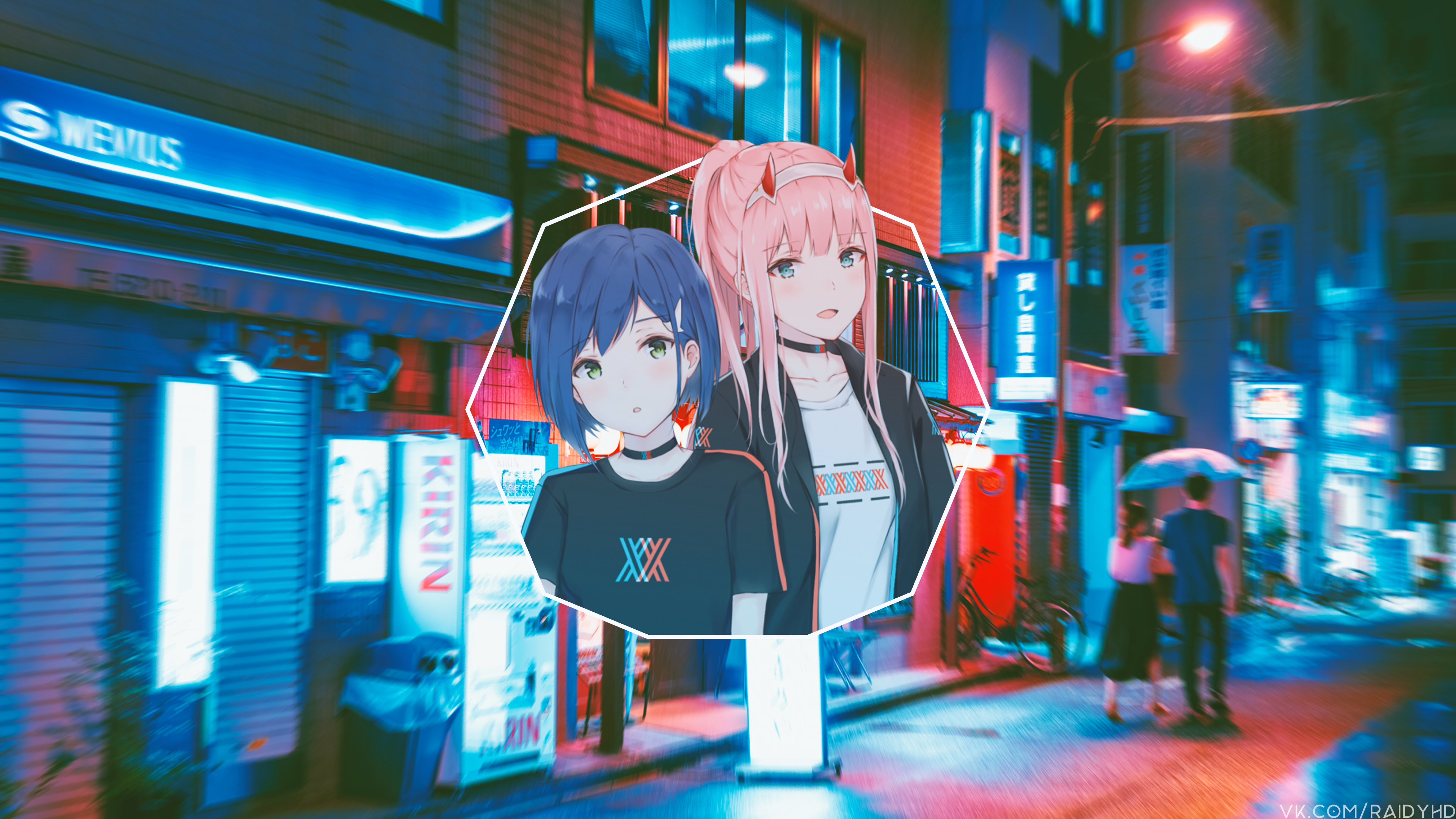 anime girls, anime, picture-in-picture, Darling in the FranXX, Zero Two (Darling in the FranXX), Ichigo (Darling in the FranXX), HD Wallpaper