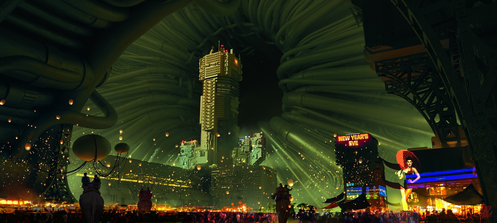 artwork, futuristic, cyberpunk, futuristic city, HD Wallpaper