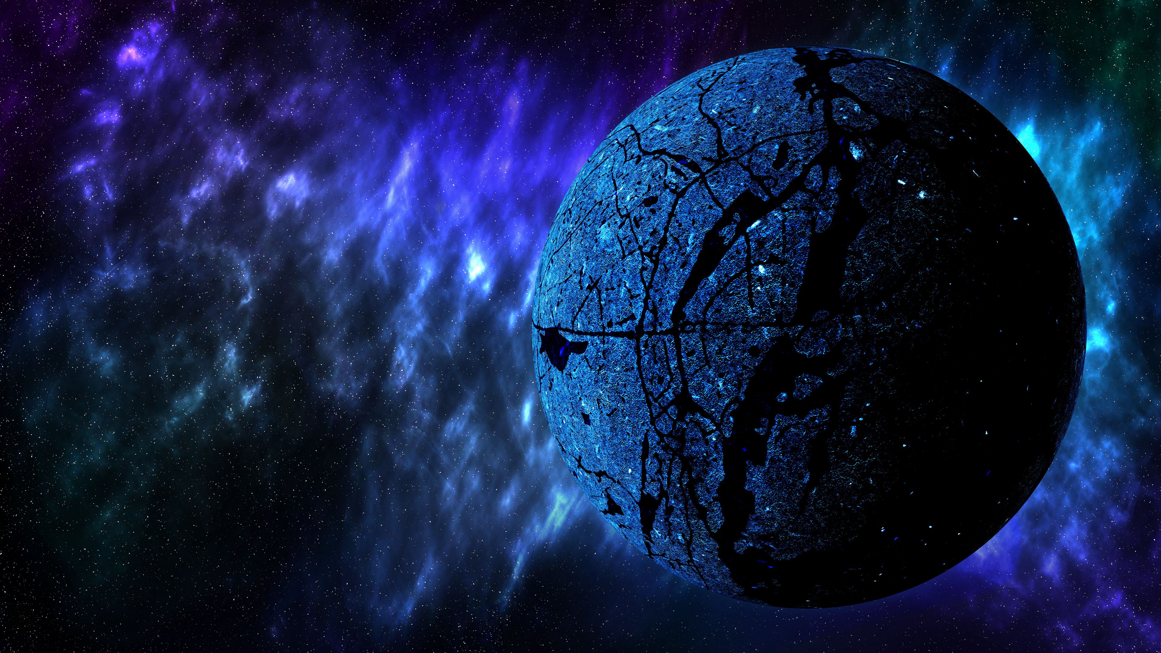 planet, space, universe, galaxy, blue, 4k, HD Wallpaper