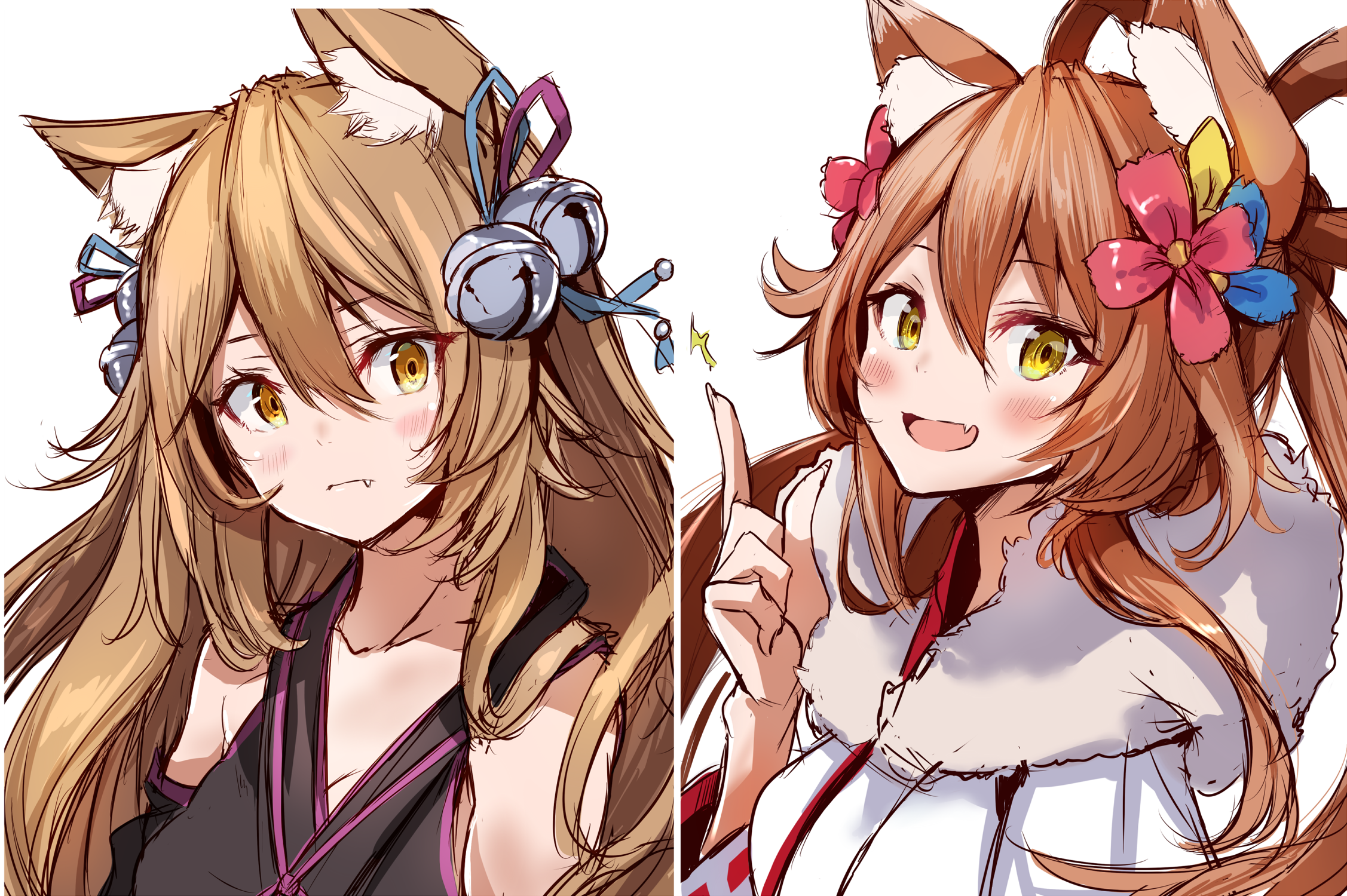 anime girls, anime, yellow eyes, brunette, HD Wallpaper