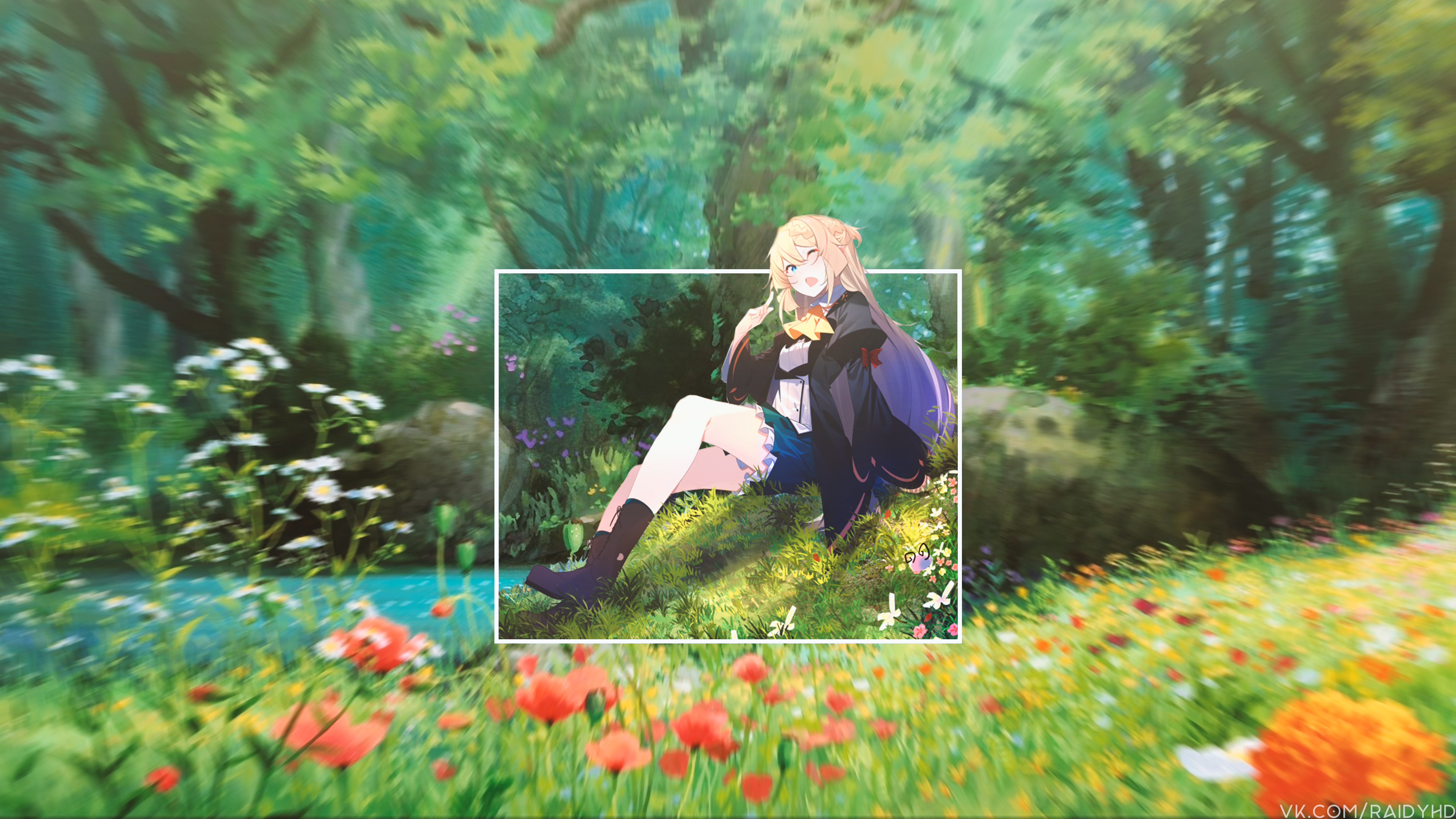 anime, anime girls, picture-in-picture, HD Wallpaper
