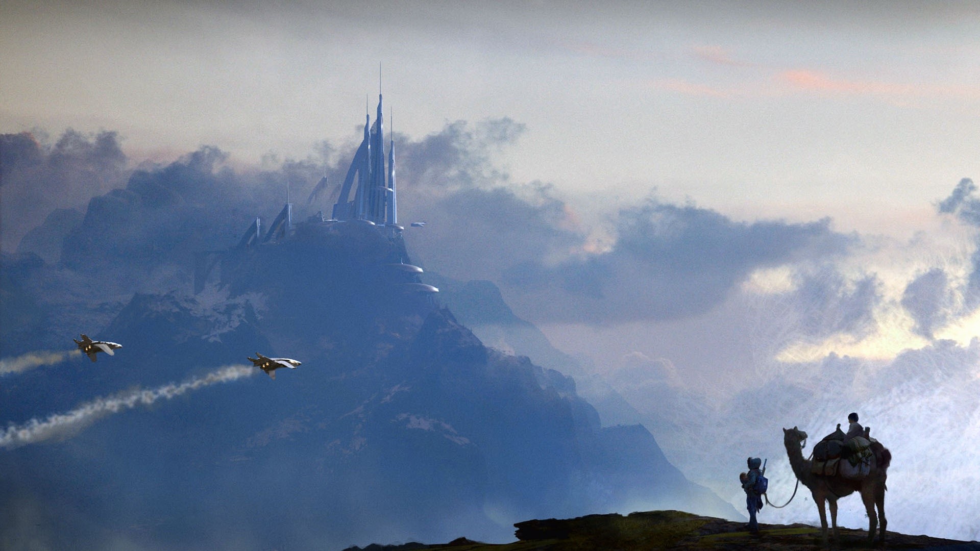 digital art, sky, science fiction, artwork, Male, HD Wallpaper