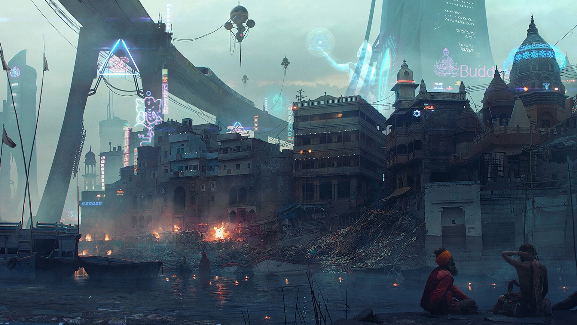cityscape, futuristic, futuristic city, digital art, HD Wallpaper