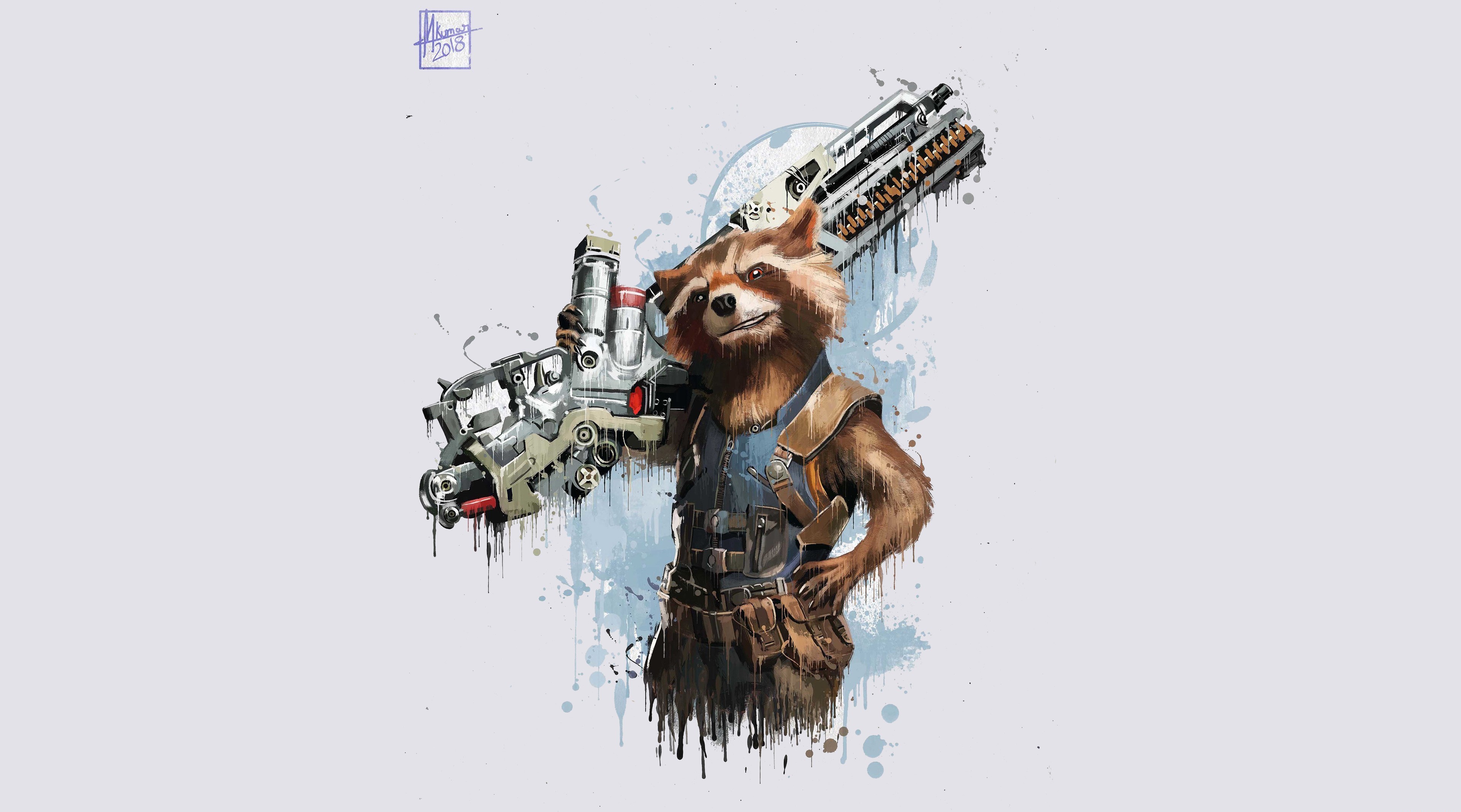 Guardians of the Galaxy, artwork, 2018 (Year), simple background, HD Wallpaper