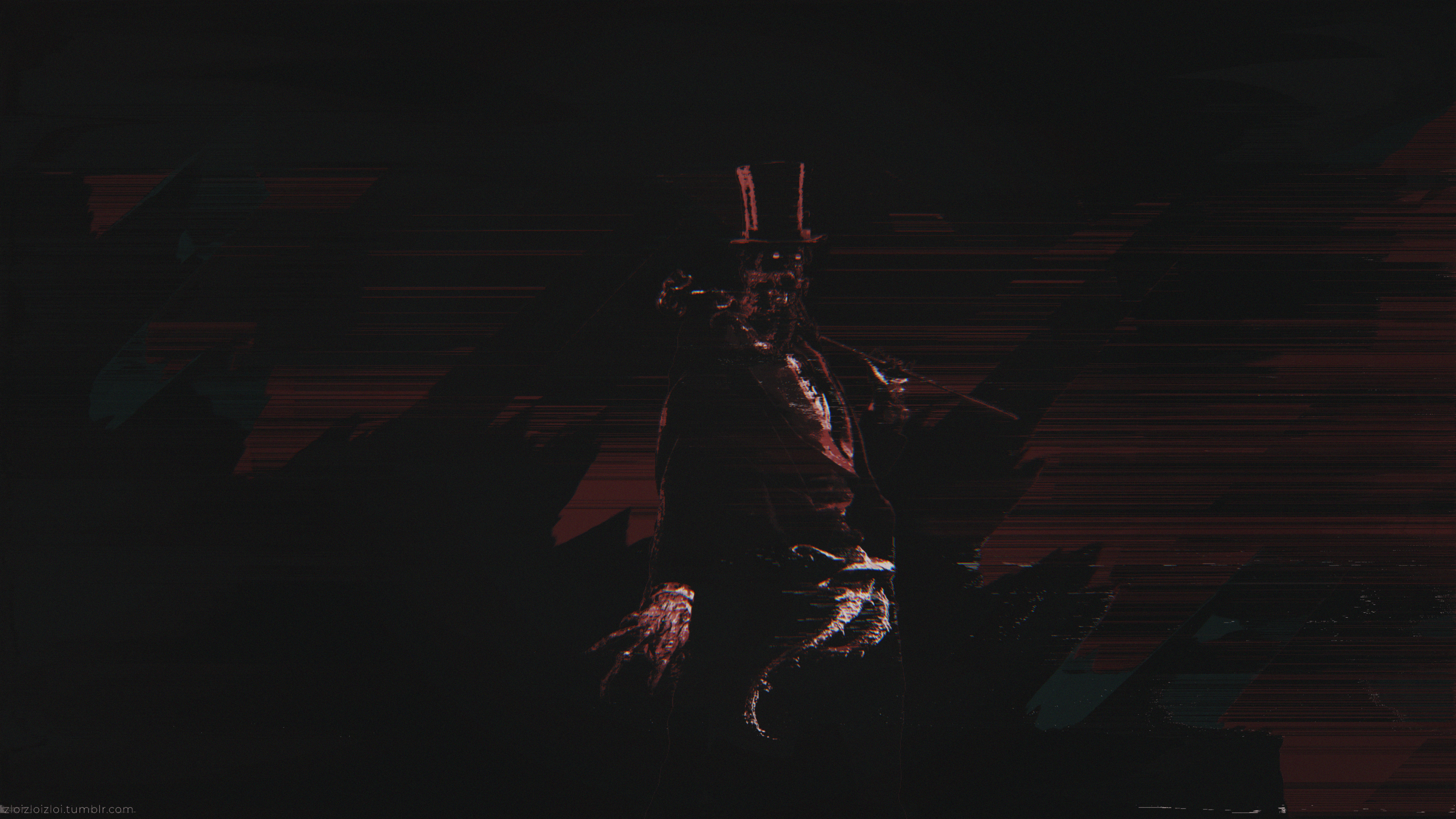 glitch art, abstract, Cthulhu, red, HD Wallpaper