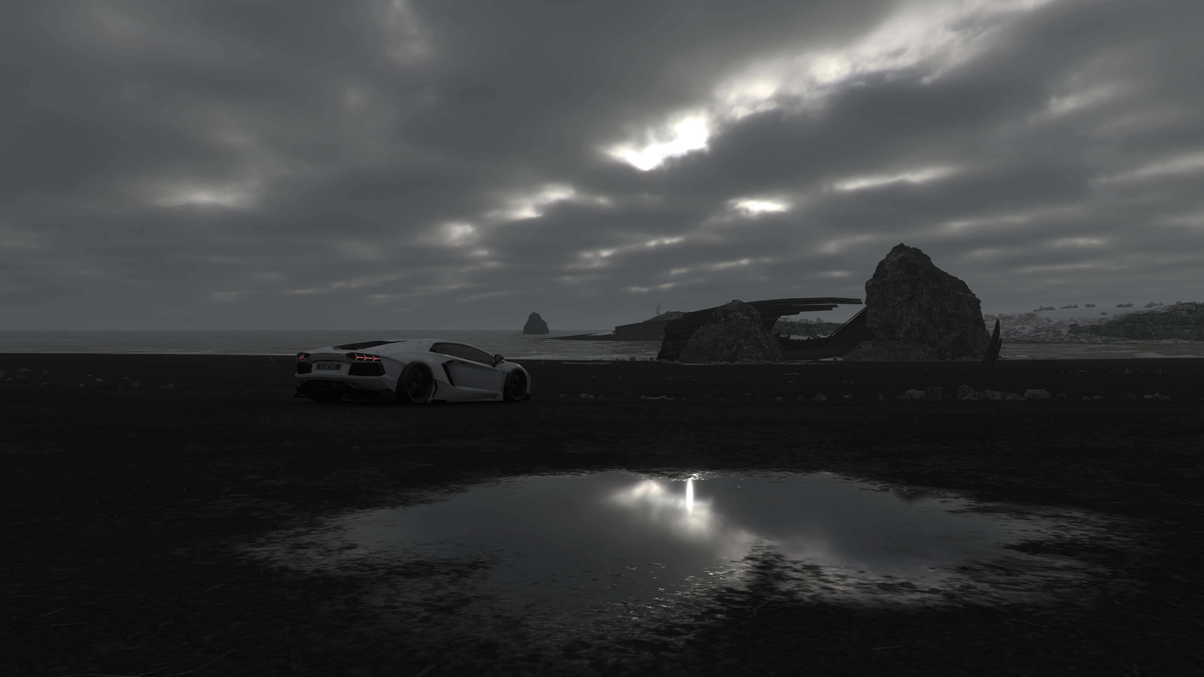 Forza, Forza Horizon 4, video games, screen shot, white cars, sky, vehicle, HD Wallpaper