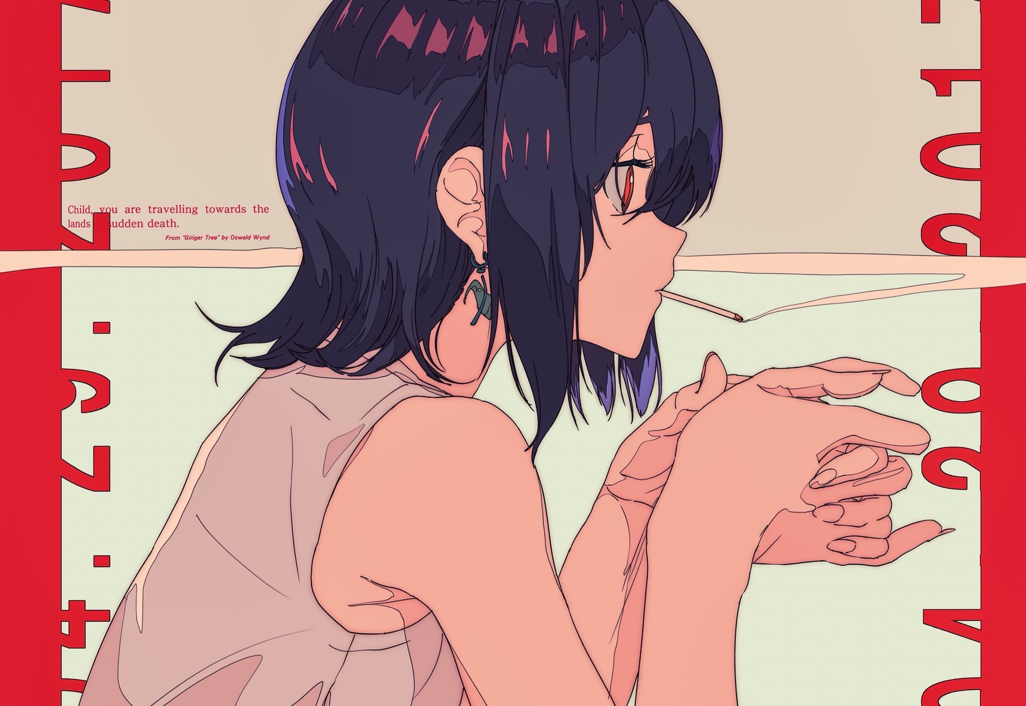 anime, anime girls, cigarettes, smoking, HD Wallpaper