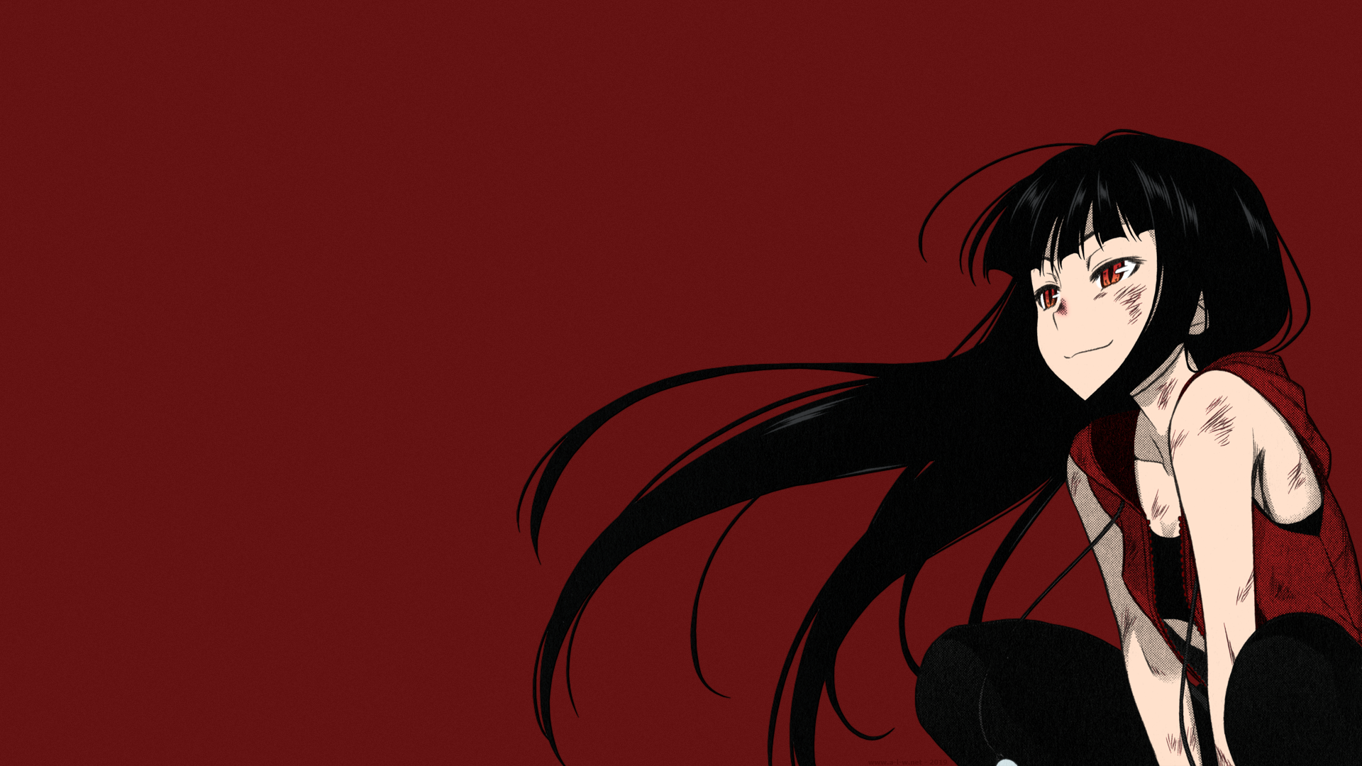 Not Lives, Karasuma Wataru, Akane Arima, long hair, black hair, red eyes, leggings, small boobs, smiling, anime, manga, anime girls, HD Wallpaper