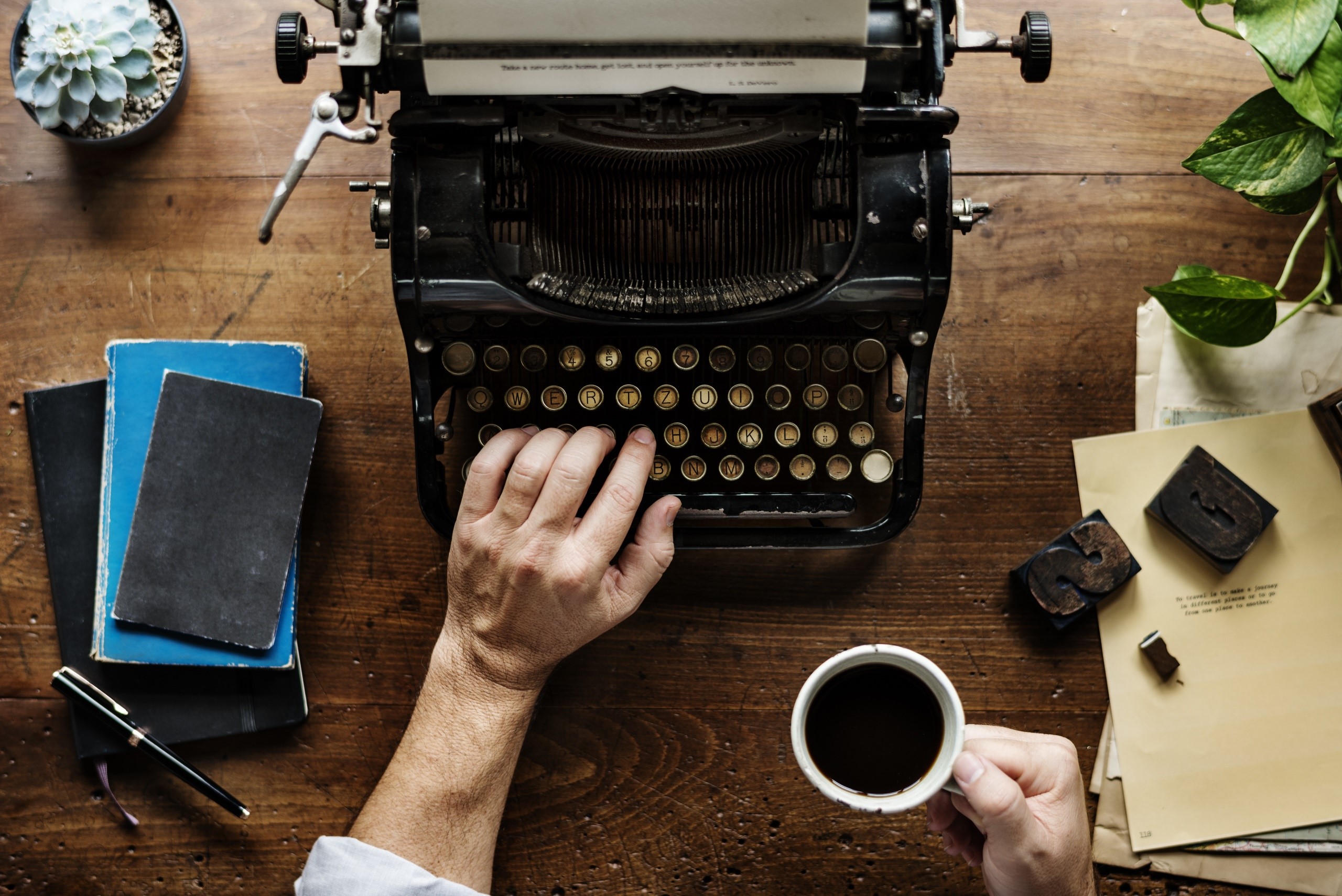 typewriters, cup, technology, coffee, desk, HD Wallpaper