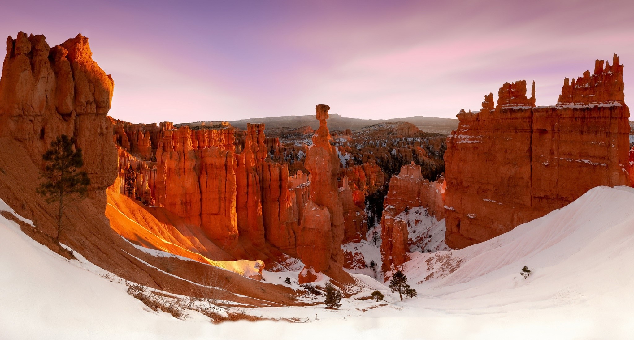 Bryce Canyon National Park, nature, winter, snow, landscape, rock, HD Wallpaper
