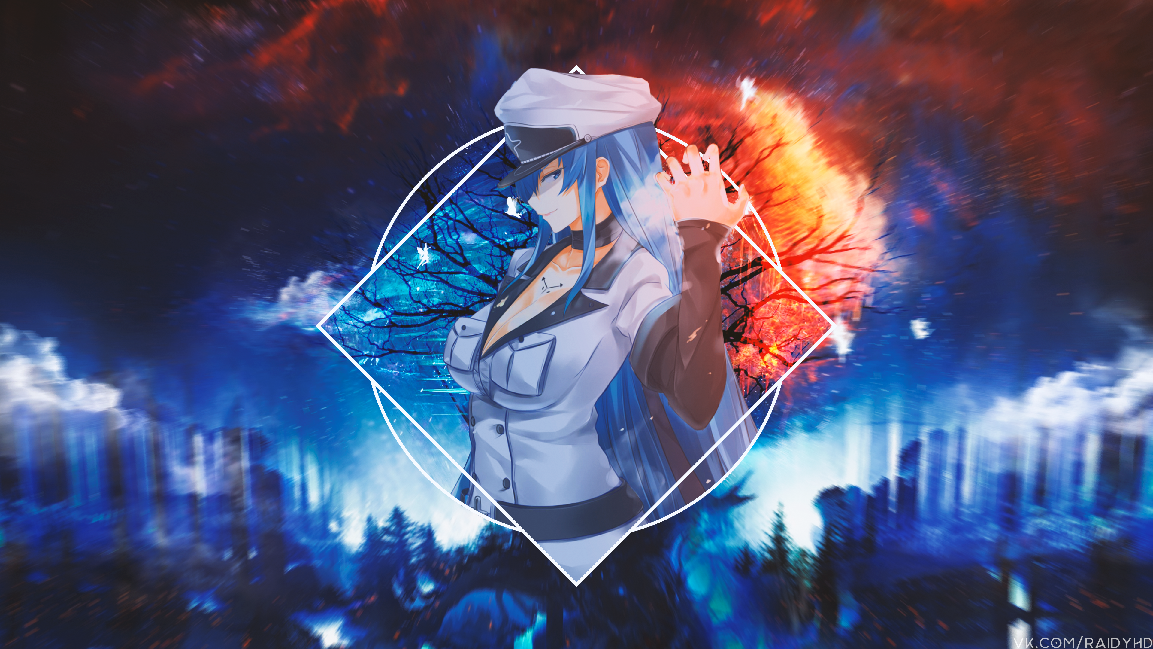 anime, anime girls, picture-in-picture, Esdeath (Akame Ga Kill!), Esdeath, HD Wallpaper