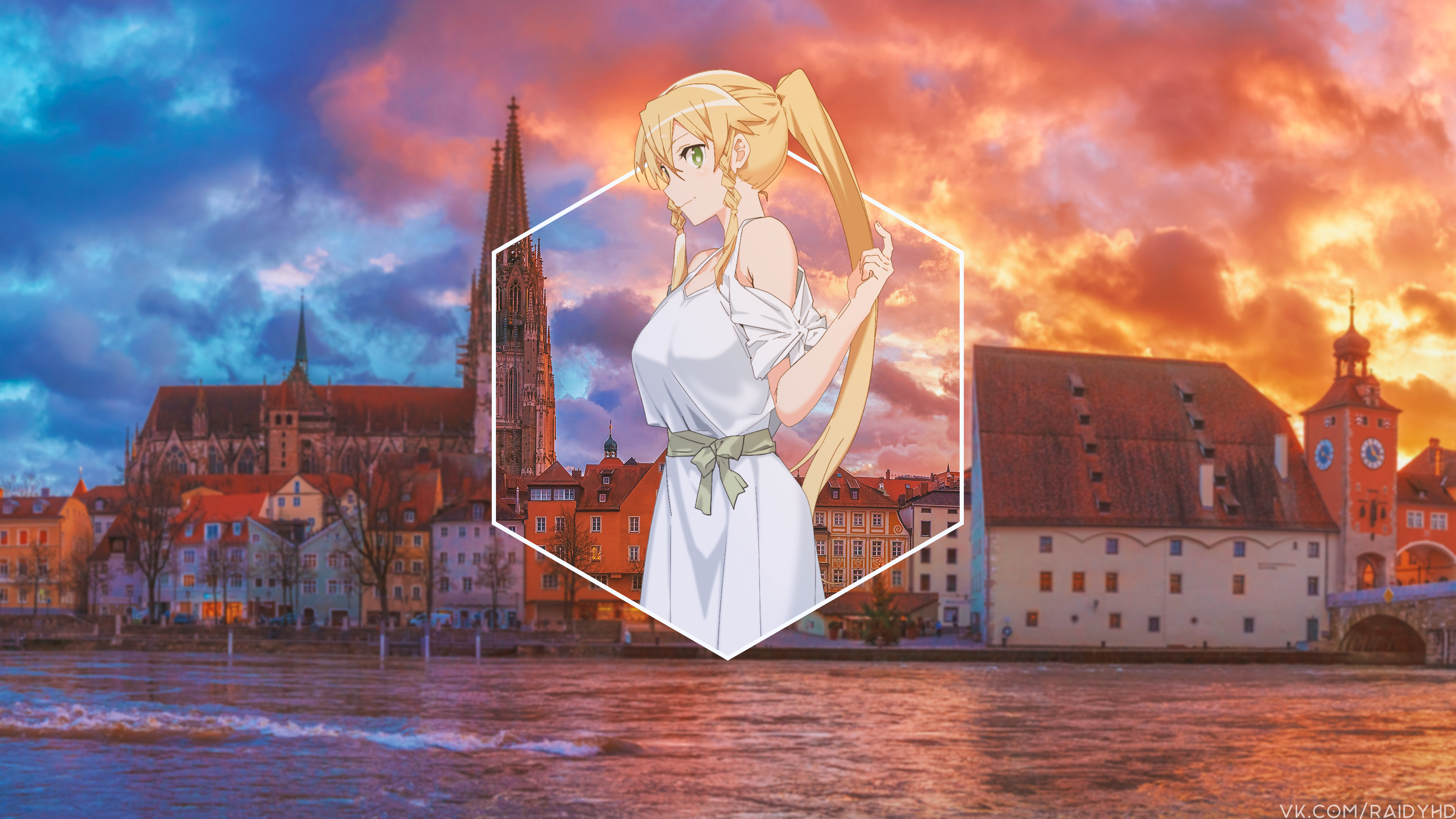 anime, anime girls, picture-in-picture, HD Wallpaper