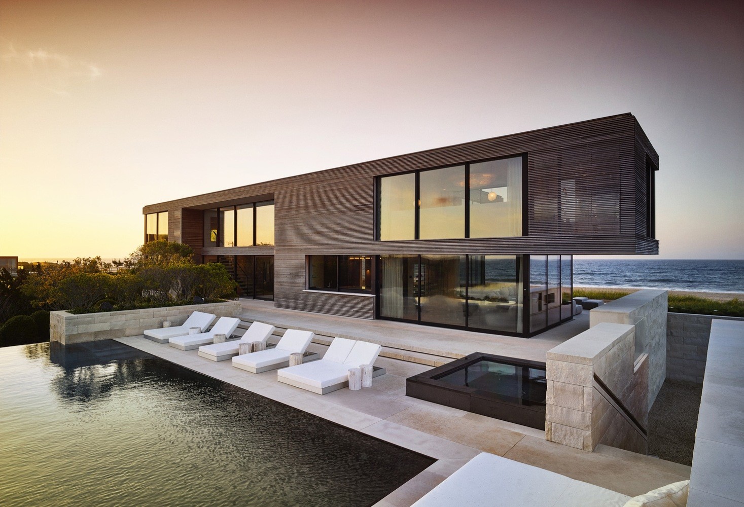 house, architecture, modern, mansions, swimming pool, luxury, dusk, HD Wallpaper