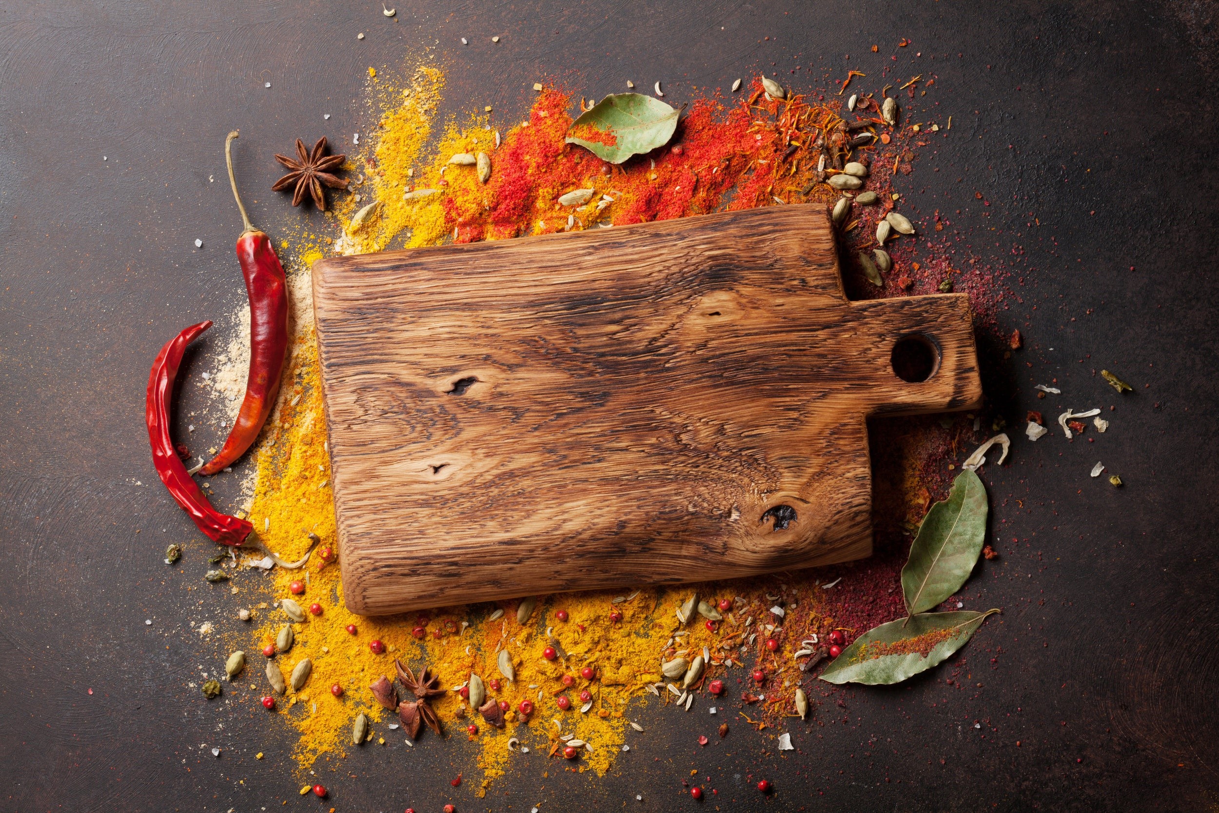 wood, food, spices, colorful, HD Wallpaper