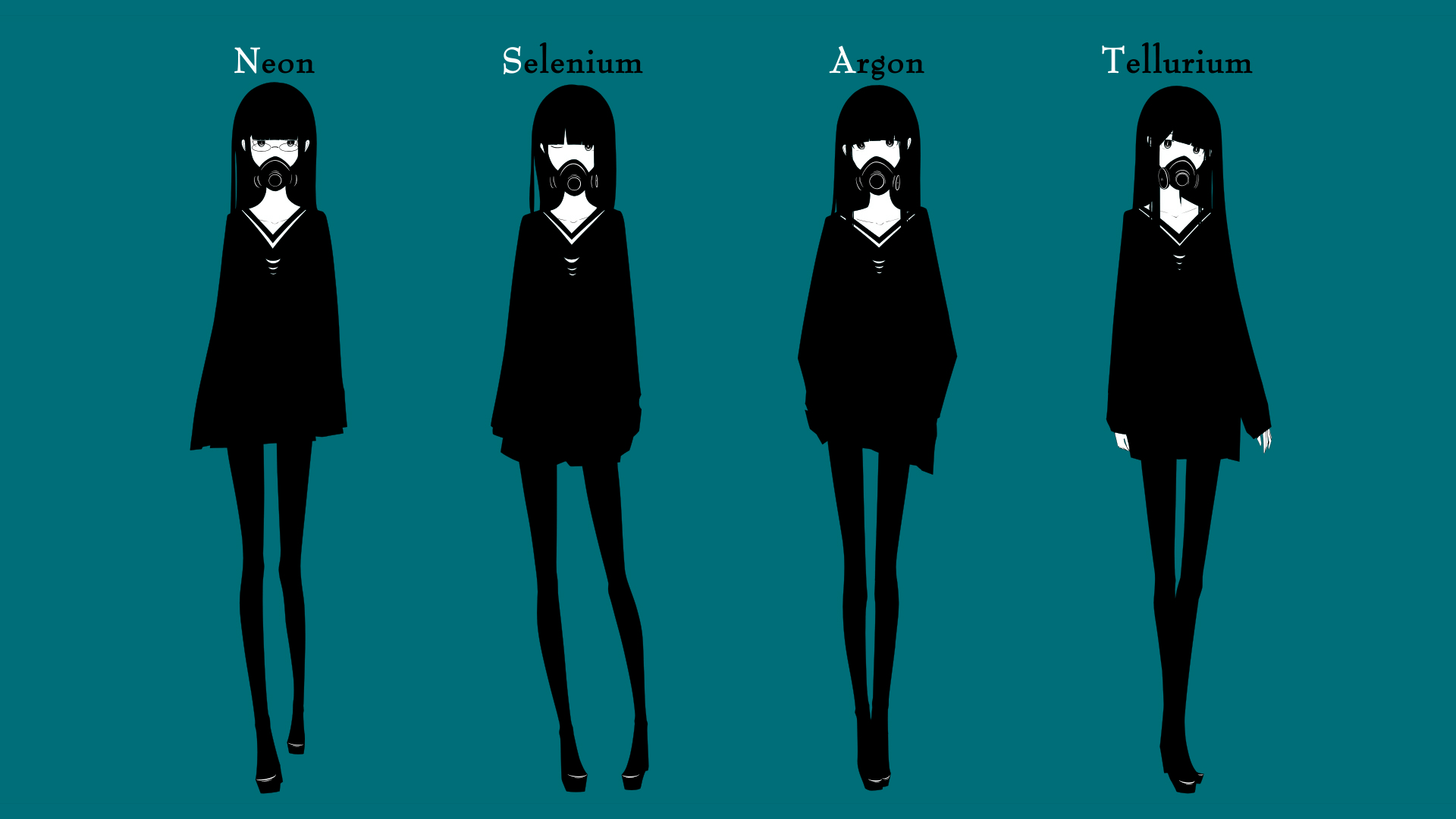 anime girls, original characters, simple background, dress, pantyhose, long hair, mask, meganekko, glasses, HD Wallpaper