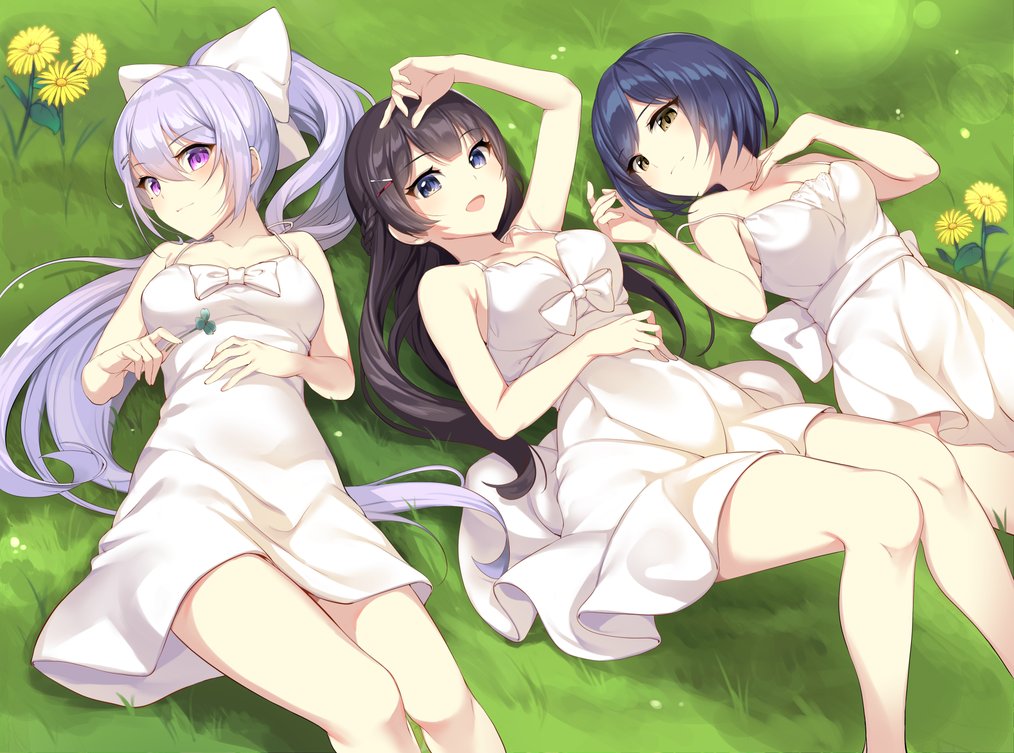 anime girls, anime, Virtual Youtuber, Nijisanji, Higuchi Kaede, Tsukino Mito, Rin Shizuka, HD Wallpaper