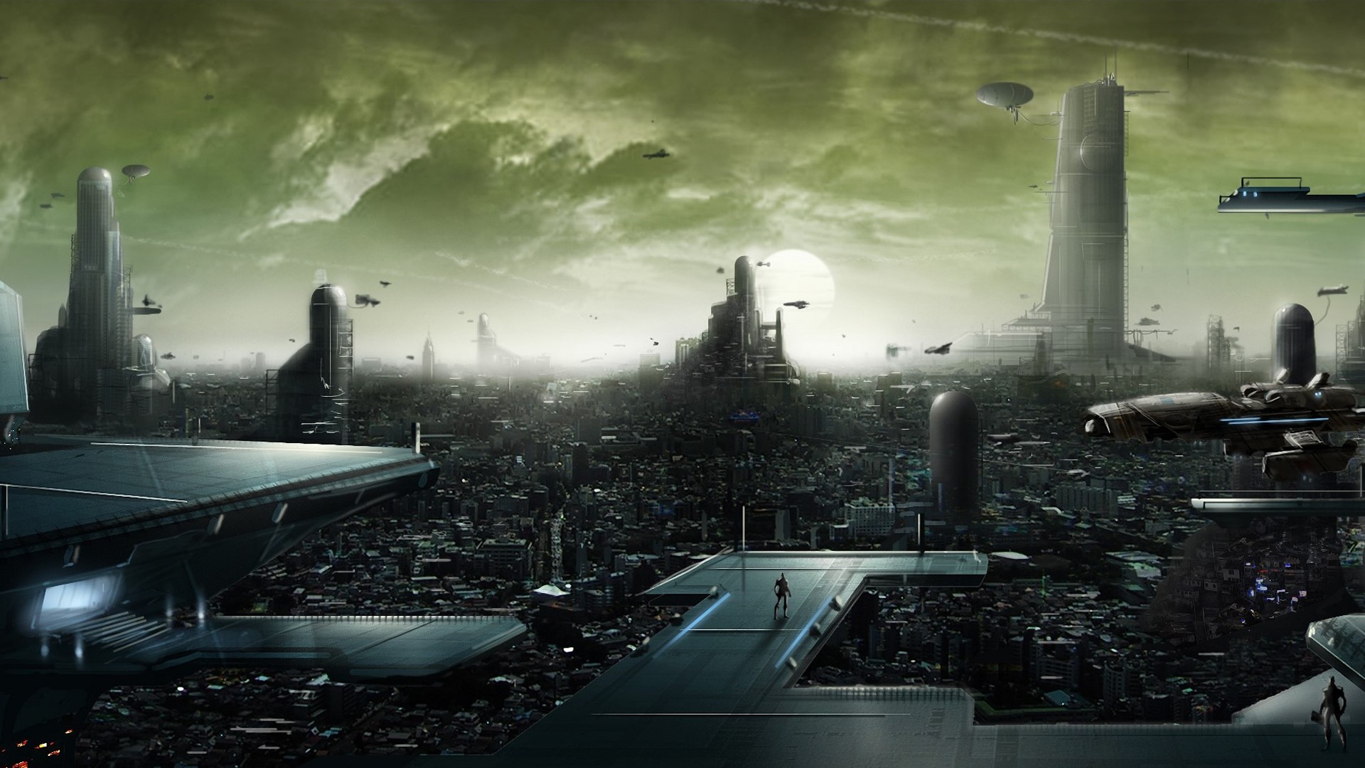 digital art, cityscape, futuristic city, futuristic, HD Wallpaper