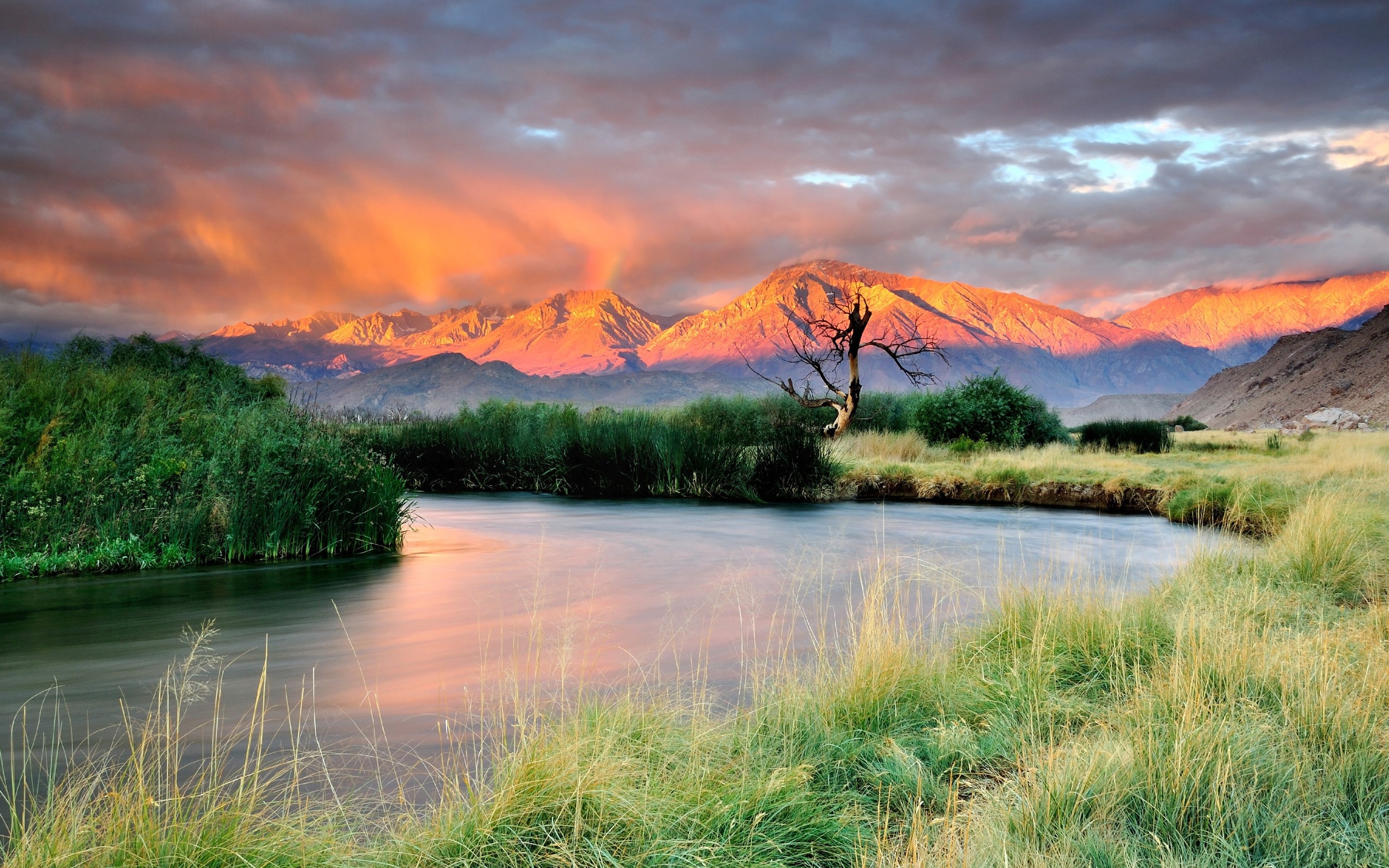 river, mountains, nature, landscape, HD Wallpaper