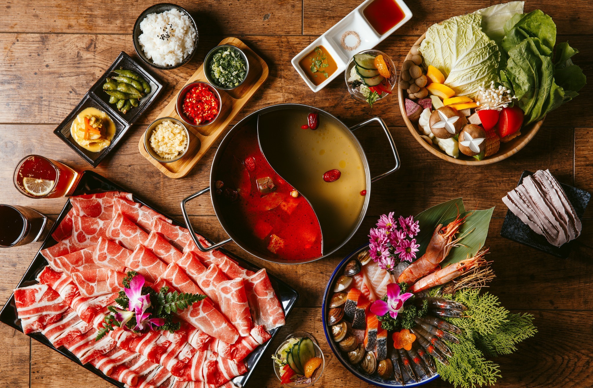 food, still life, meat, salad, spices, seafood, HD Wallpaper