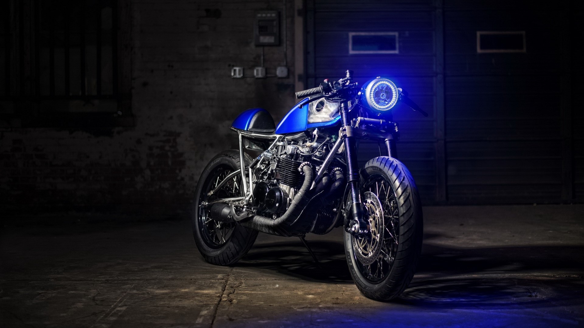 motorcycle, vehicle, blue, Honda, HD Wallpaper
