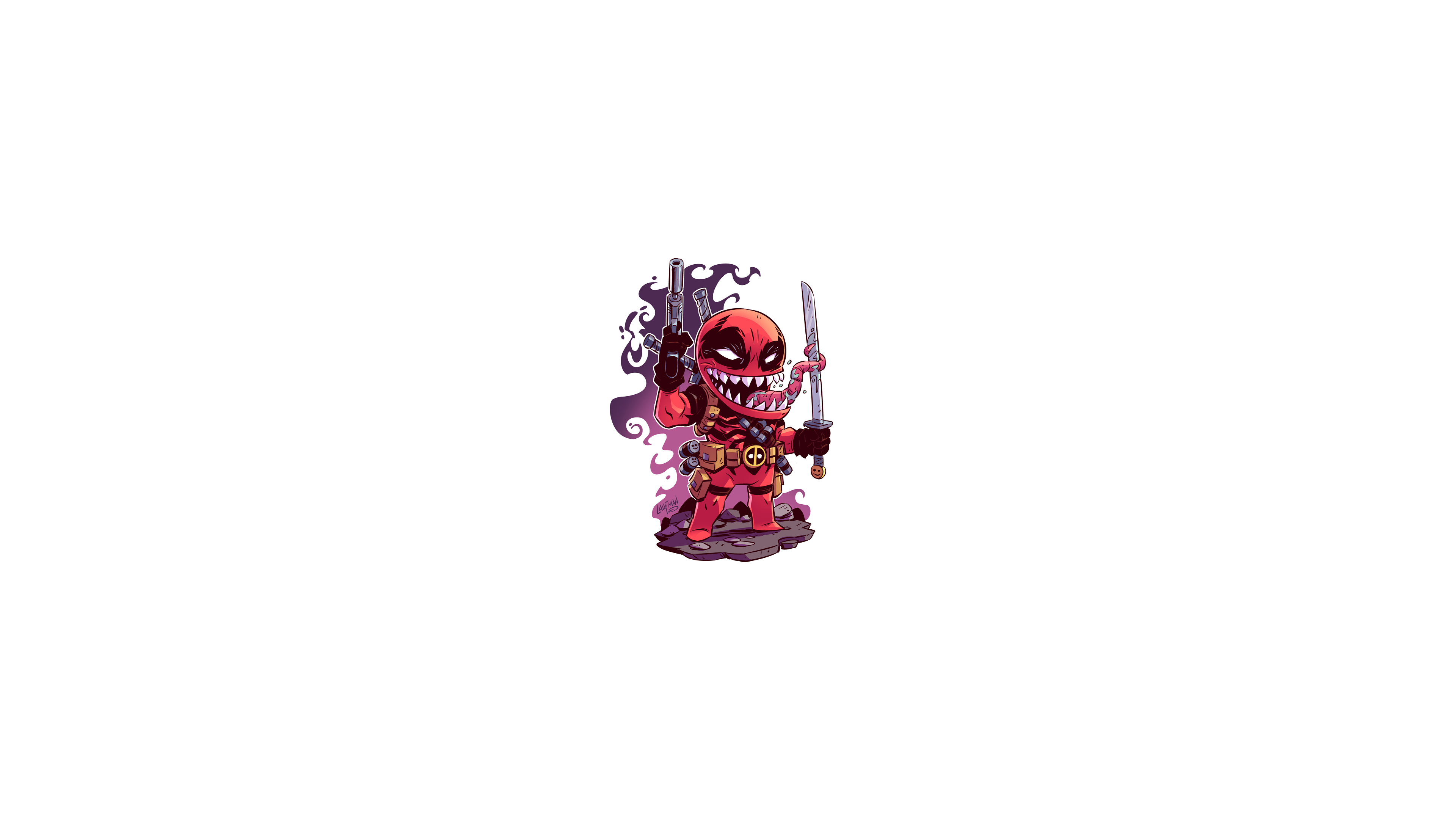 chibi, minimalism, Venom, Marvel Comics, Marvel Heroes, Marvel Super Heroes, Derek Laufman, HD Wallpaper