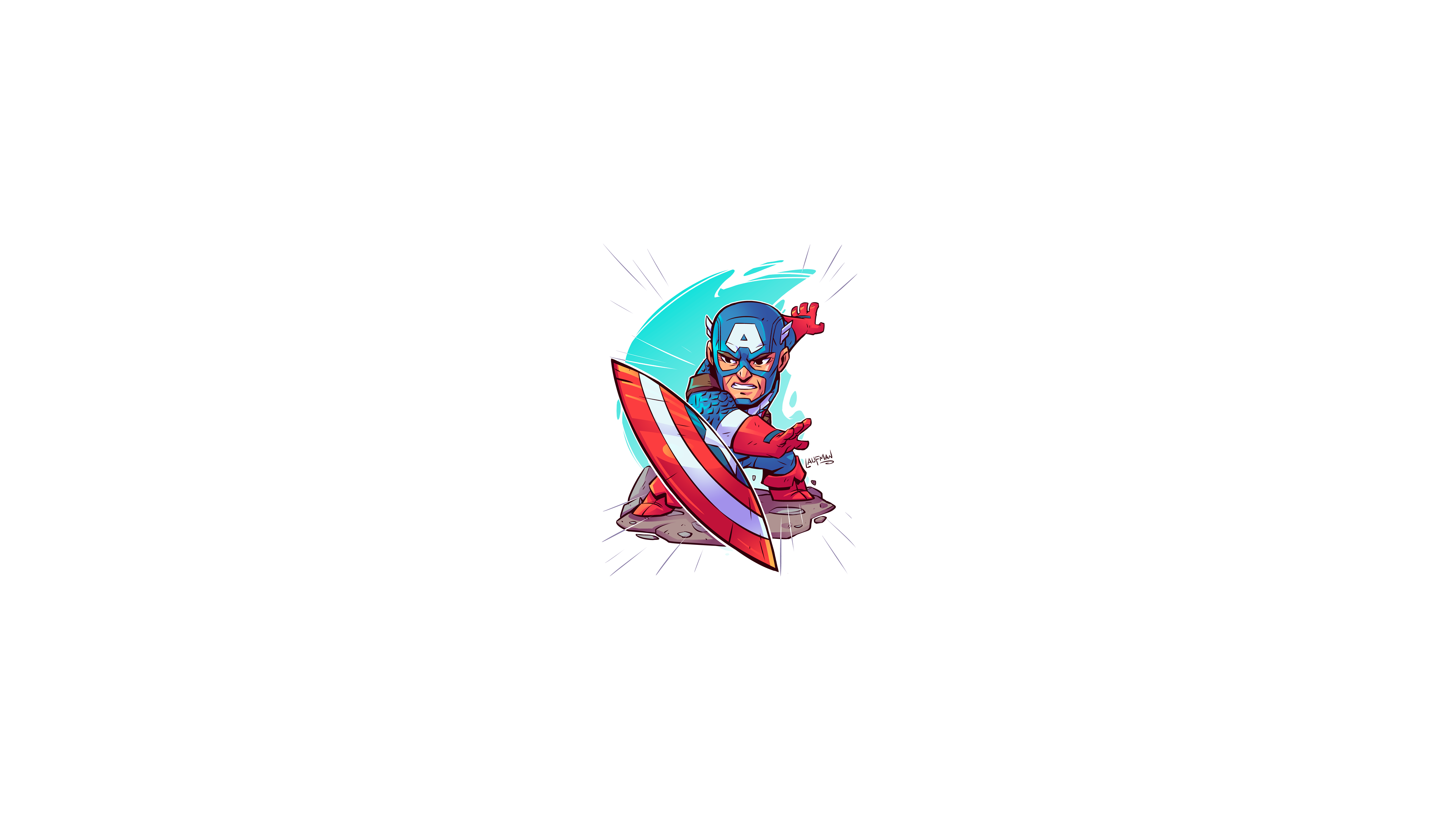 Captain America, Marvel Comics, soldier, chibi, minimalism, Marvel Heroes, S.H.I.E.L.D., Marvel Super Heroes, MCU, Derek Laufman, superhero, hero, The Avengers, Marvel Cinematic Universe, World War II, HD Wallpaper