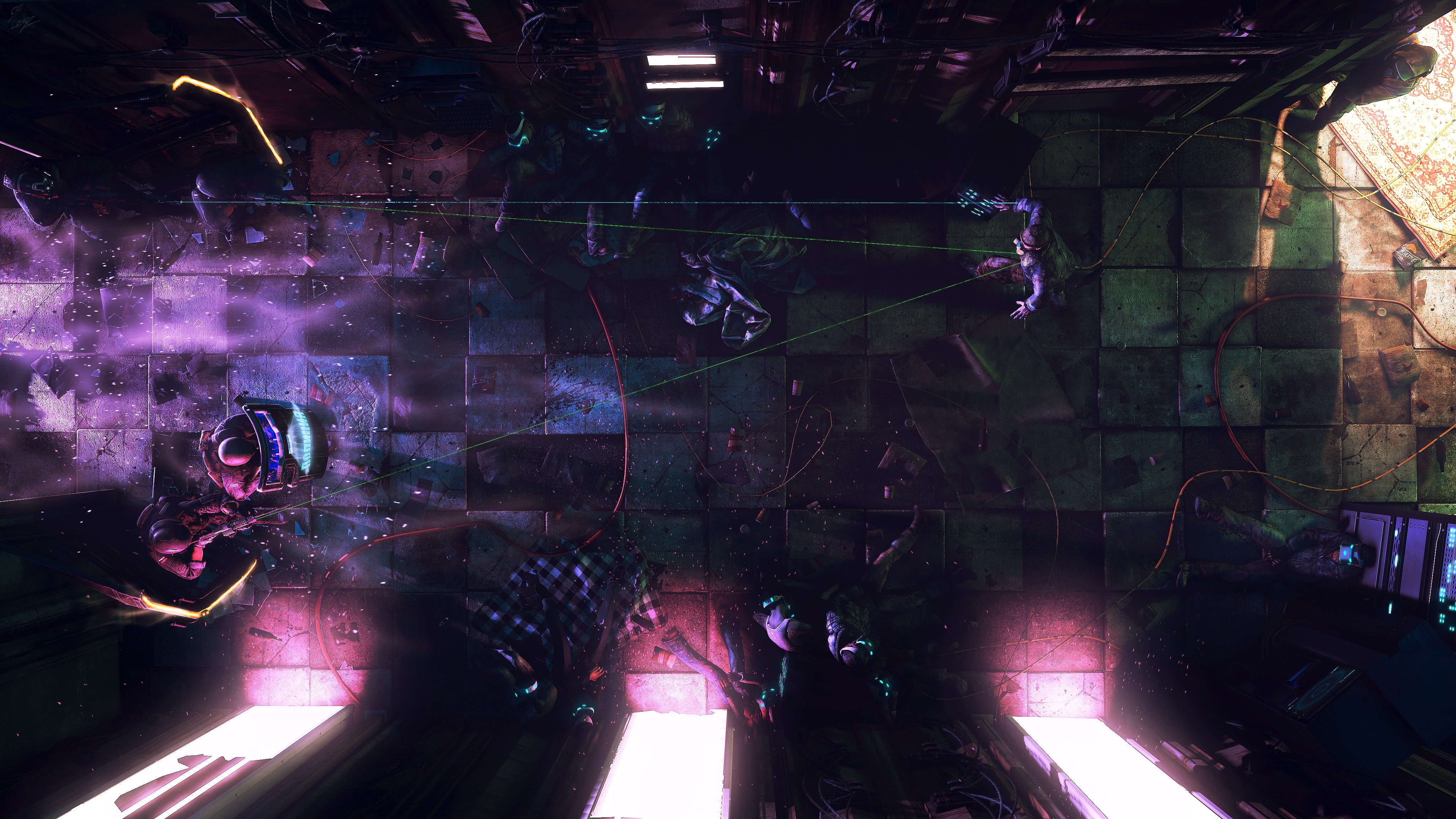 futuristic, digital art, cyberpunk, police, HD Wallpaper