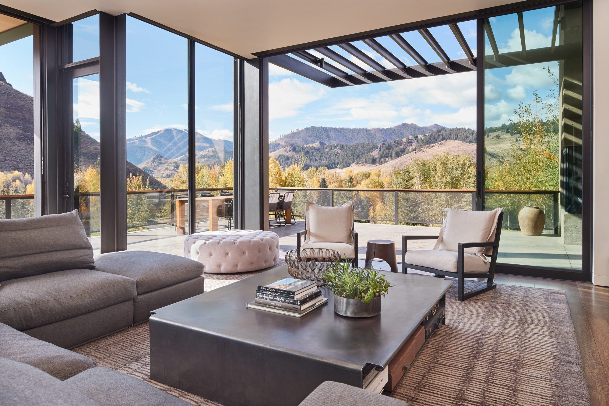 living rooms, house, modern, mountains, HD Wallpaper