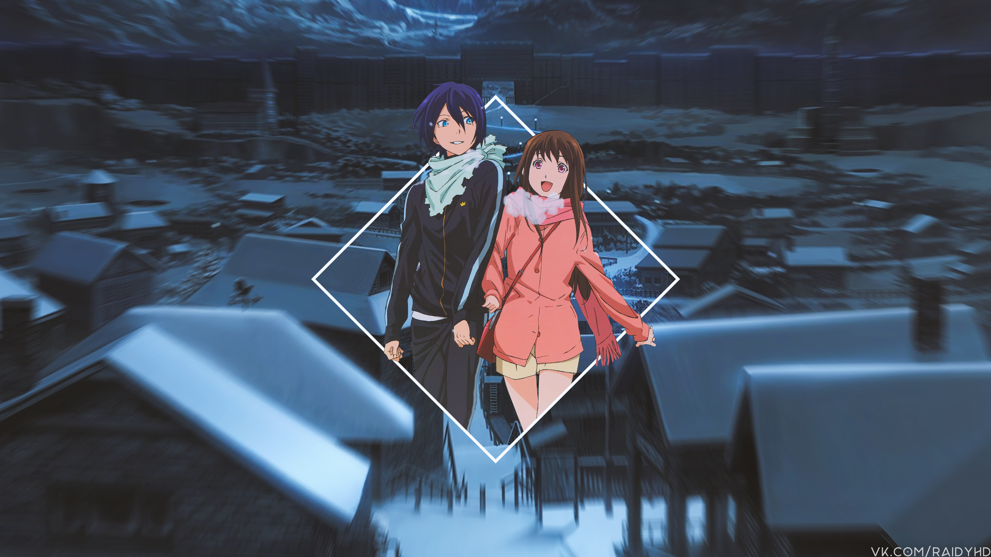 anime girls, picture-in-picture, anime, anime boys, Noragami, Yukine (Noragami), Yato (Noragami), HD Wallpaper